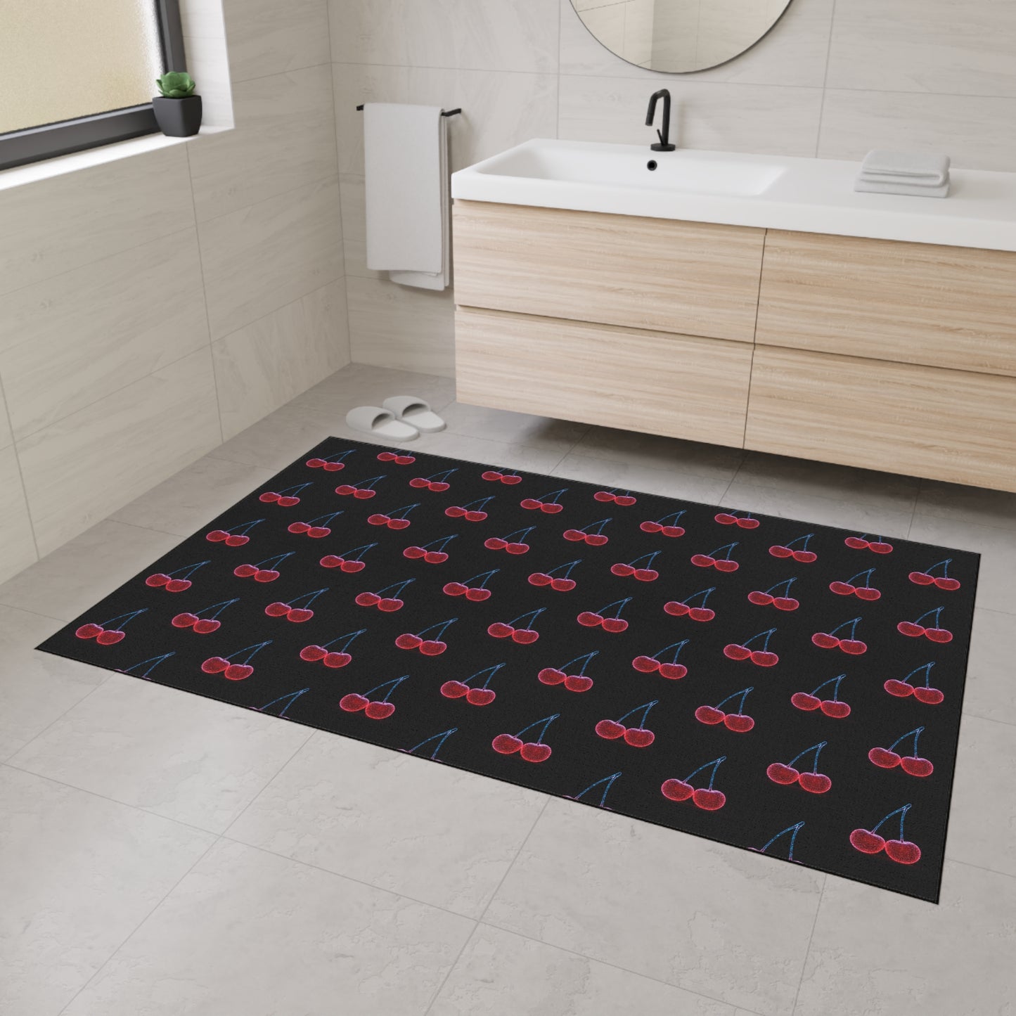 Floor Mat - Sparkling Cherries Design Cherry Decor Cherry Welcome Mat Cherry Door Mat