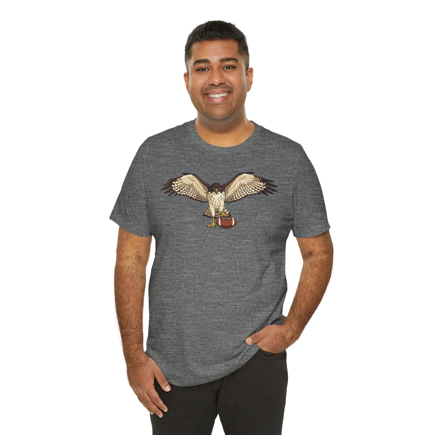 Hawk Football Shirt, Hawk Holding Football T Shirt, Football Mascot Tee, Bird Of Prey Shirt, Sports Fan Gift, Game Day Hawk Tee