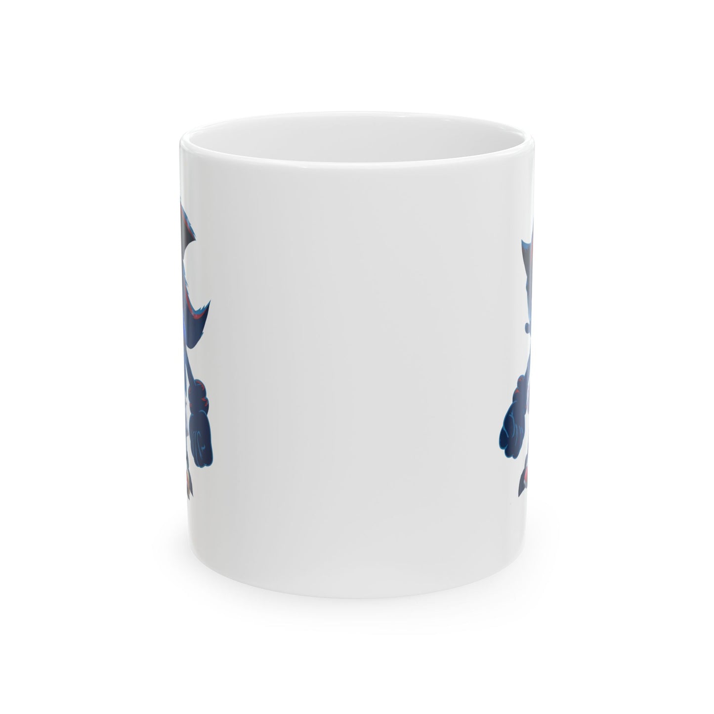 Blue Speed Hero Mug – Epic Gaming Hedgehog Coffee Cup with Dark Rival Silhouette – Video Game Inspired Gift for Fans & Collectors