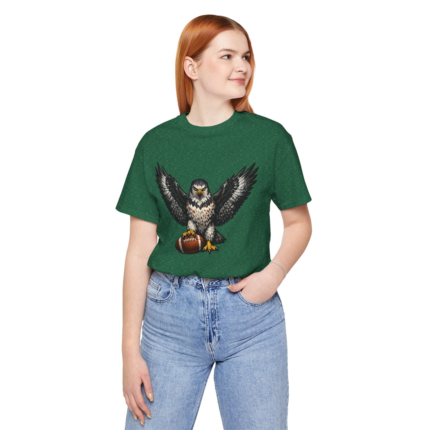 Hawk Football Shirt, Hawk Holding Football T Shirt, Hawk Mascot Tee, Football Bird Of Prey Shirt, Game Day Sports Tee, Hawk Fan Gift