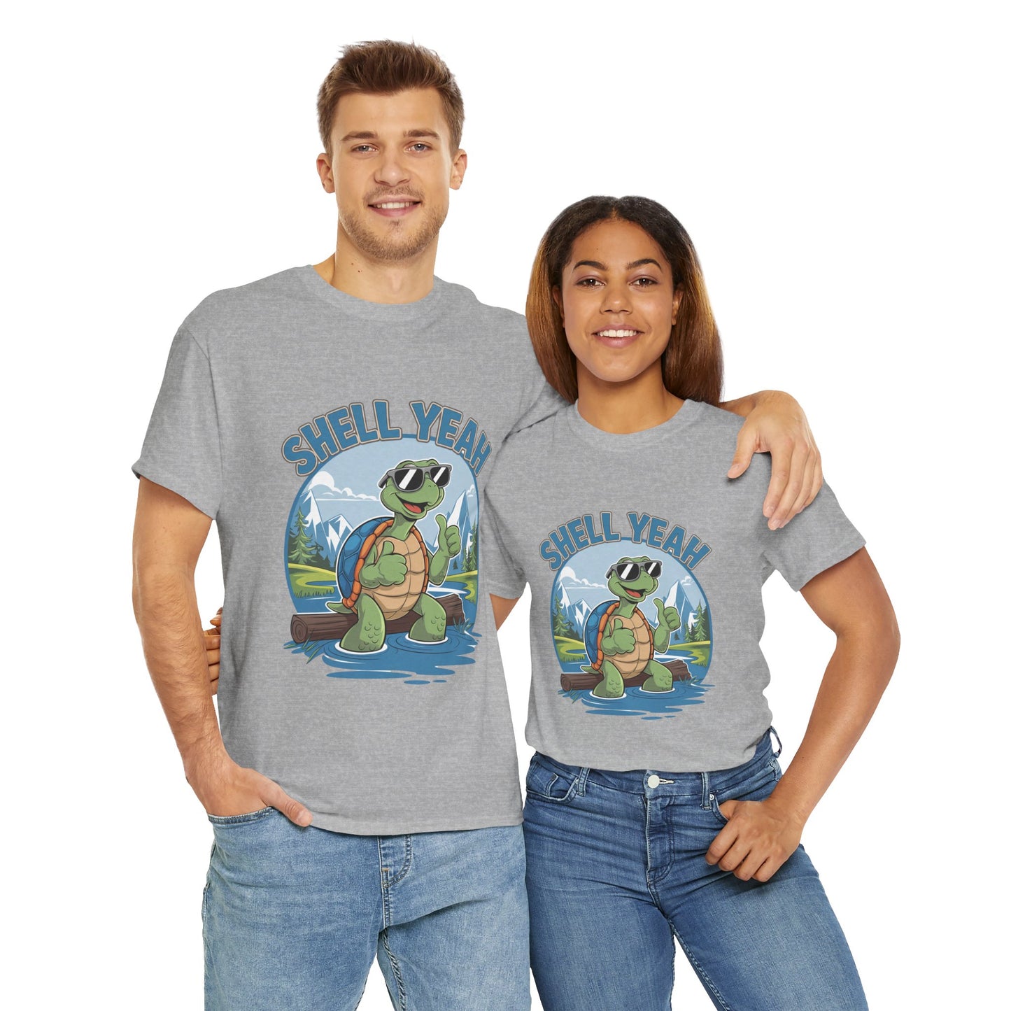 SHELL YEAH Turtle T-Shirt | Funny Cute Turtle Nature Graphic Tee | Handmade Animal Lover Gift | Eco Outdoor Adventure Shirt