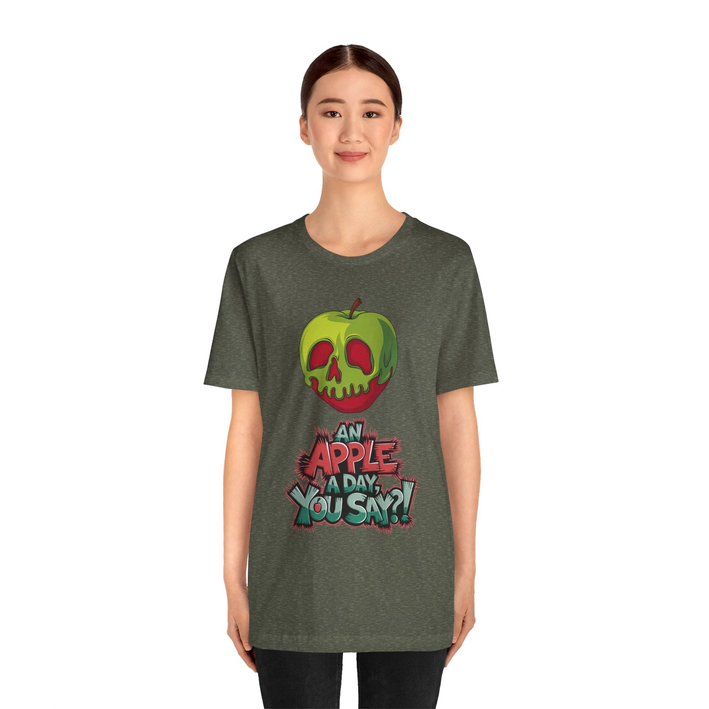 Funny Apple Skull Shirt – An Apple A Day You Say? – Grunge Fruit Tee – Y2K Nostalgia T‑Shirt – Gift for Fruit Lovers