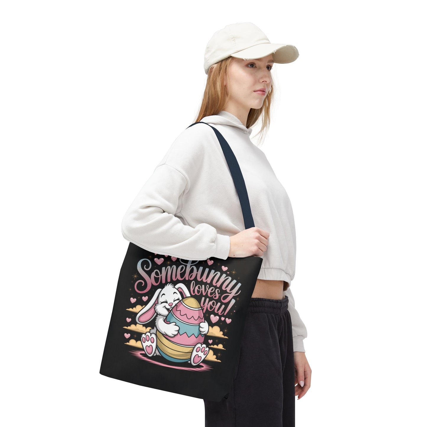 Easter Bunny Tote Bag Somebunny Loves You Easter Bag Bunny