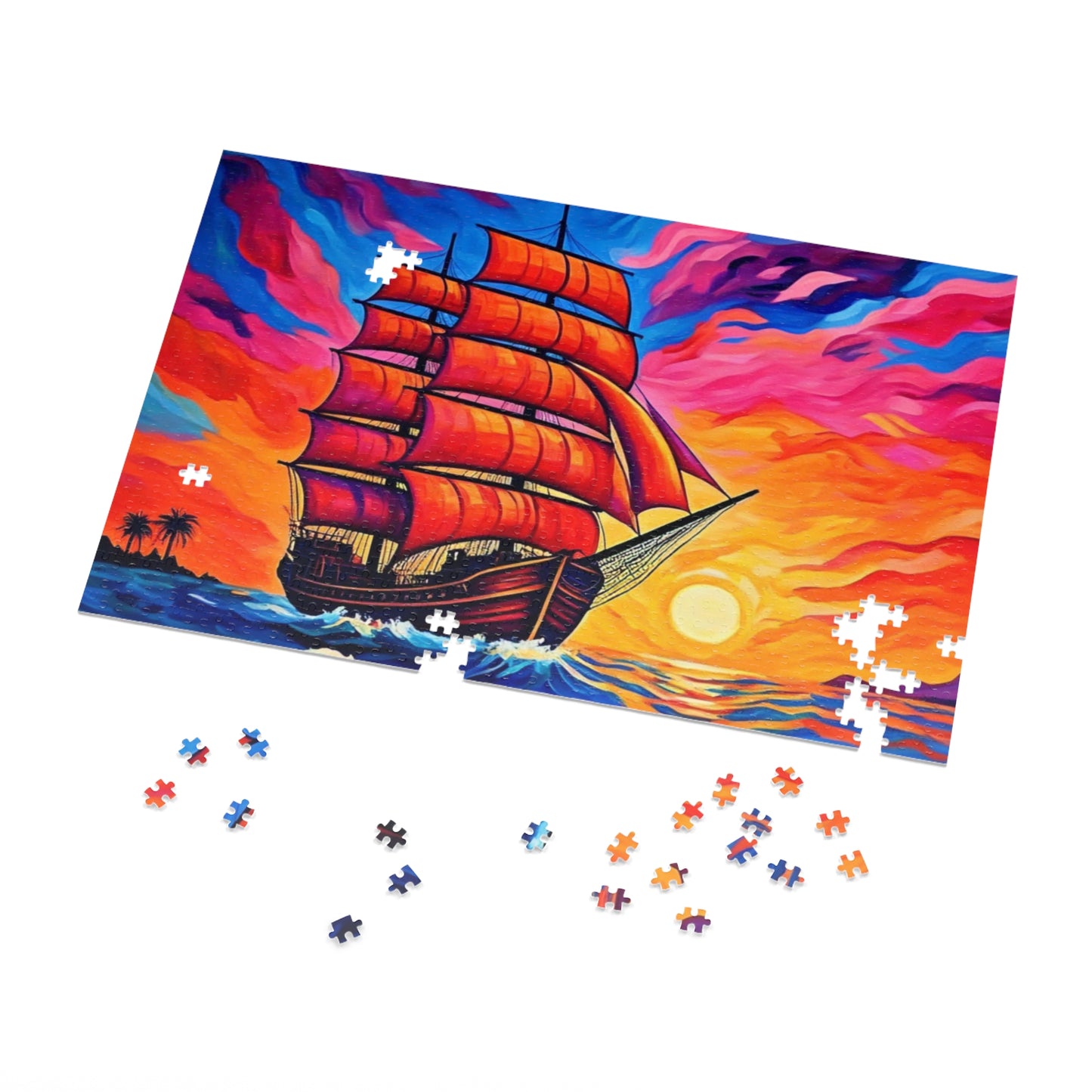 Puzzle - Ship Sailing at Sunset