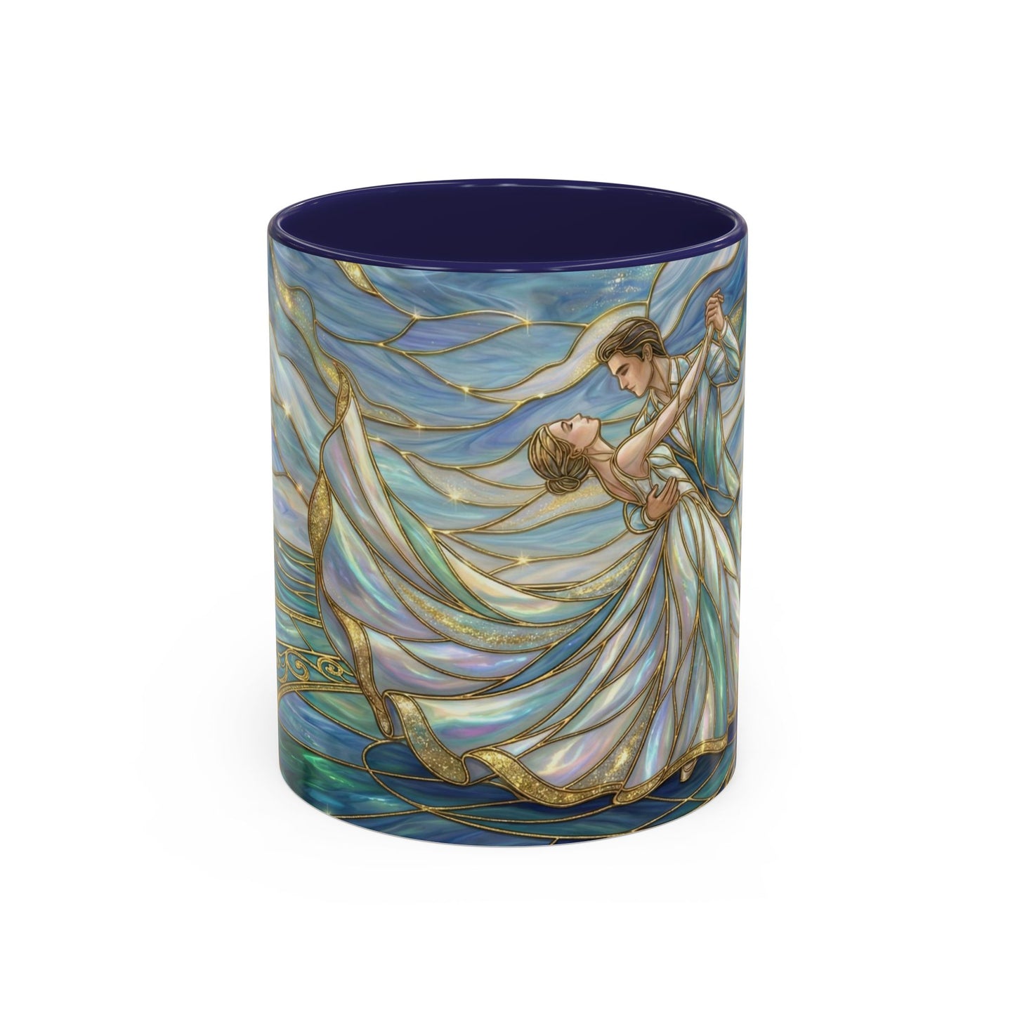 Stained Glass Mug, Dancing Couple Coffee Cup, Romantic Anniversary Gift, Ballroom Dancer Tea Cup, Wedding Present For Couple, Art Mug