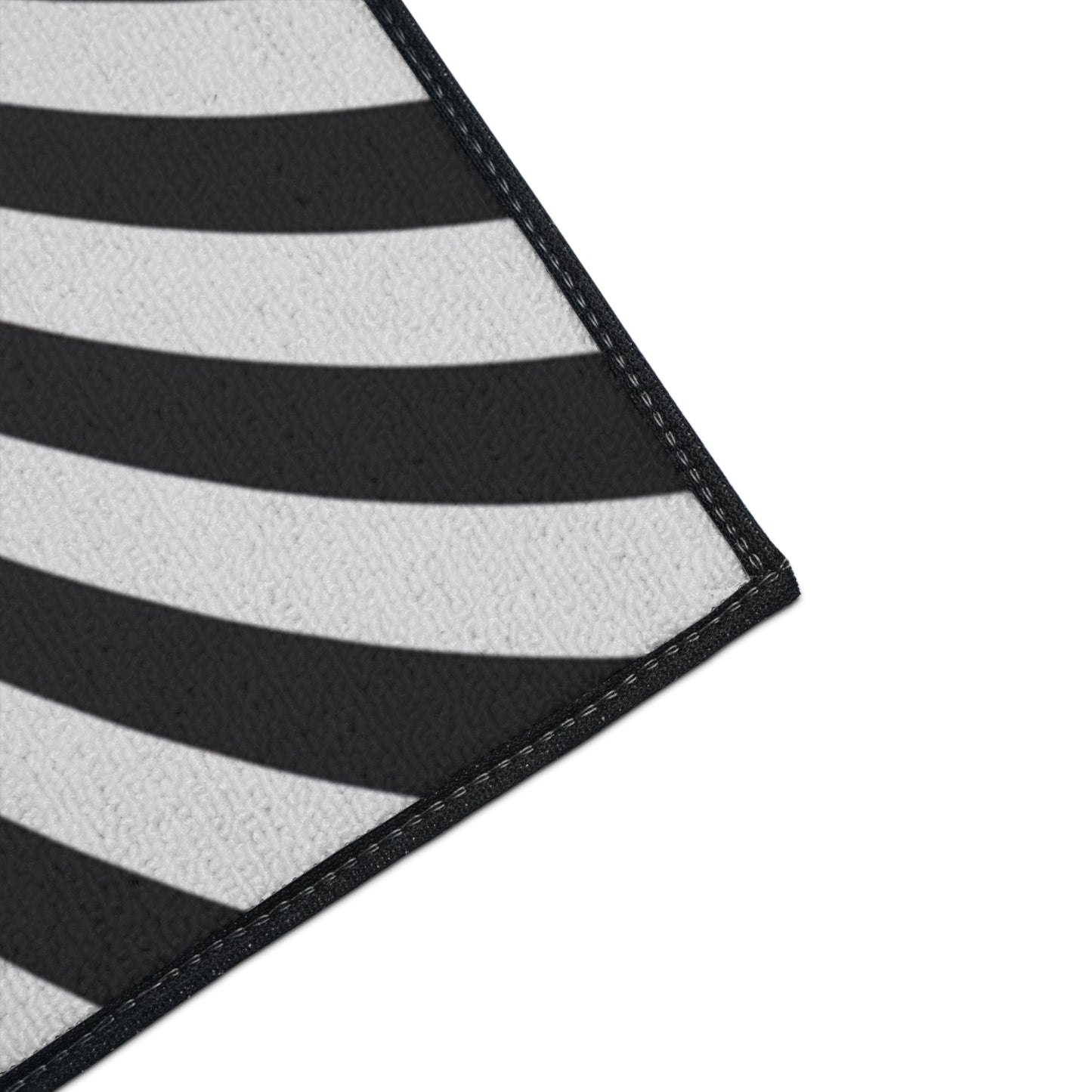 Floor Mat, Black and White Striped Rug, Non-Slip Kitchen Mat, Cute Welcome Mat, Home Decor Accent