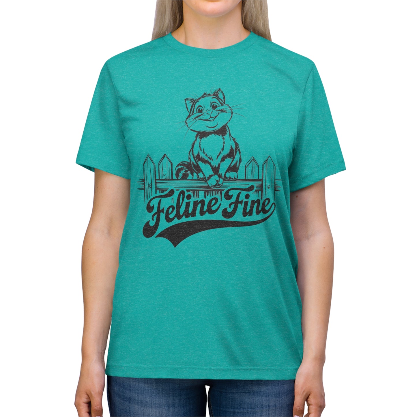 Cat Lover T-Shirt, Feline Fine Tee, Smiling Cat Shirt, Unisex Graphic Tee, Animal Lover Shirt