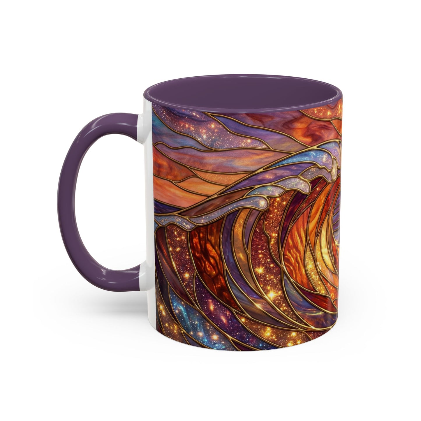 Stained Glass Wave Mug, Ocean Sunset Coffee Cup, Vibrant Beach Art, Sea Lover Gift, Mosaic Tea Cup, Summer Kitchen Decor, Nature Drinkware