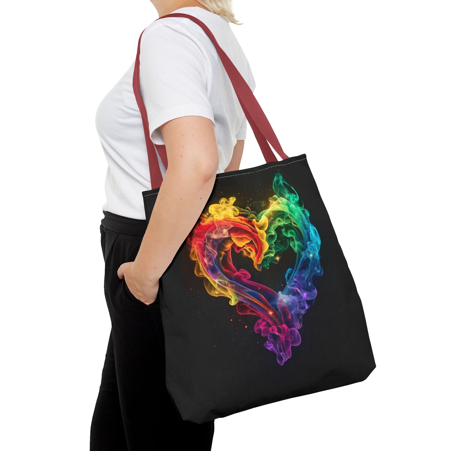 Colorful Smoke Heart Tote