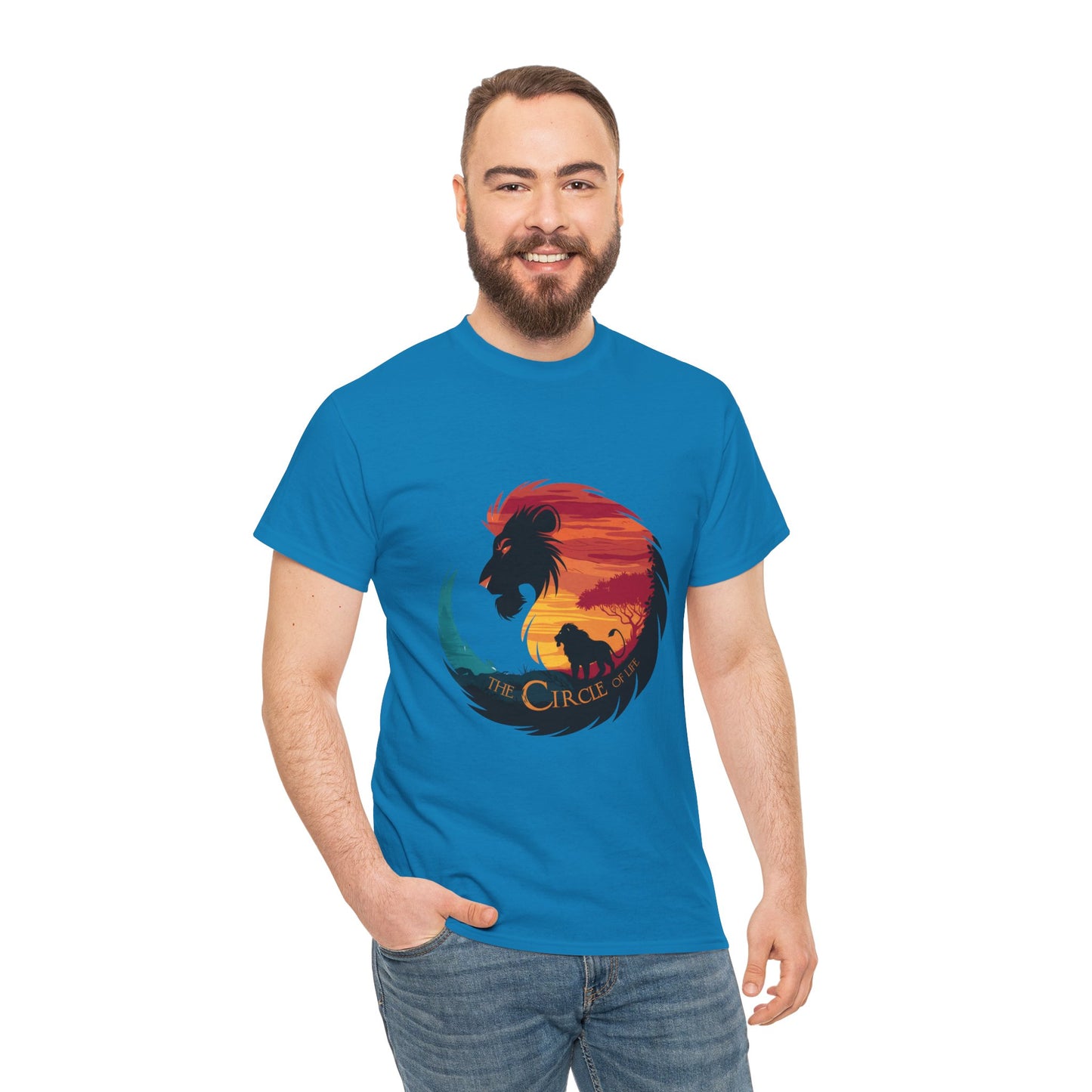 The Circle of Life Lion Shirt – Sunset Safari Wildlife Graphic Tee – Inspirational Nature T-Shirt for Animal Lovers & Adventure Fans