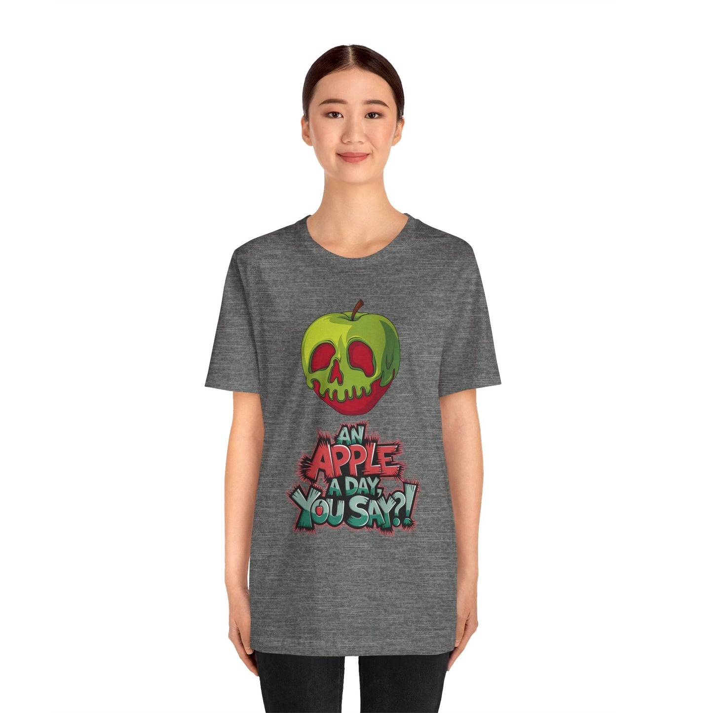 Funny Apple Skull Shirt – An Apple A Day You Say? – Grunge Fruit Tee – Y2K Nostalgia T‑Shirt – Gift for Fruit Lovers