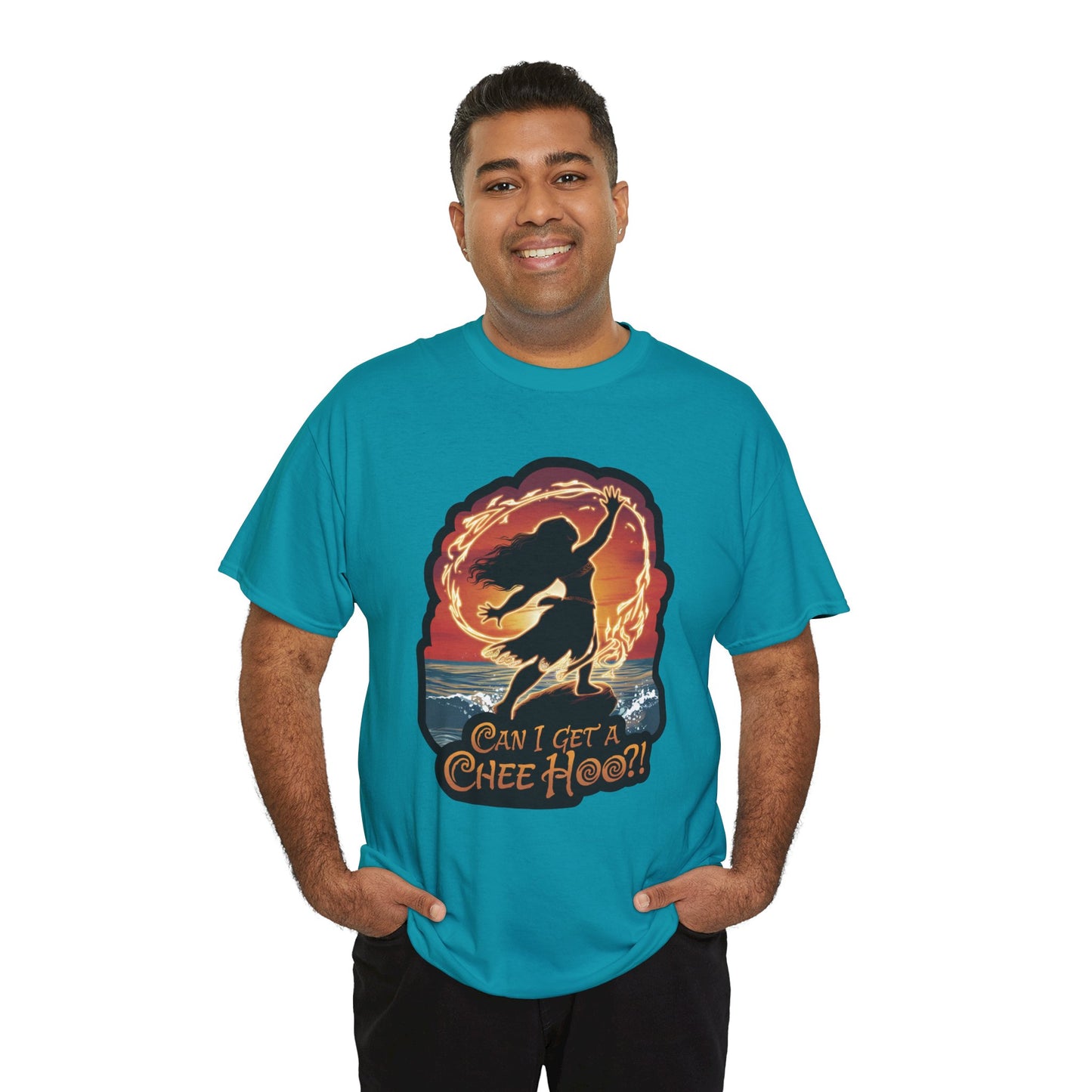 Can I Get a Chee Hoo Shirt – Hawaiian Island Vibes Tee – Hula Dancer Sunset Graphic T-Shirt – Polynesian Luau Party Unisex Top
