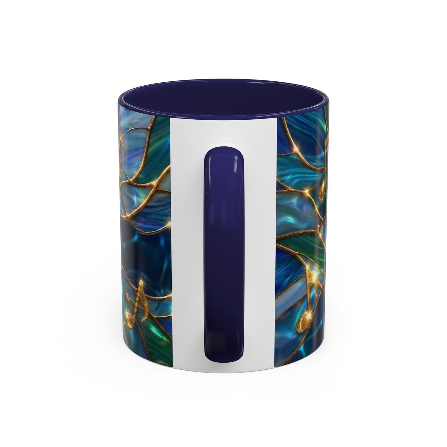 Music Notes Mug, Stained Glass Music Coffee Mug, Musical Gift Mug, Music Lover Cup, Music Teacher Gift, Artistic Coffee Mug