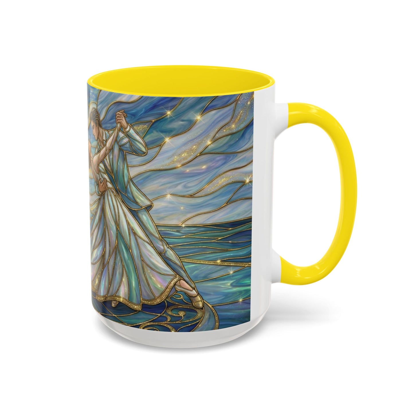 Stained Glass Mug, Dancing Couple Coffee Cup, Romantic Anniversary Gift, Ballroom Dancer Tea Cup, Wedding Present For Couple, Art Mug
