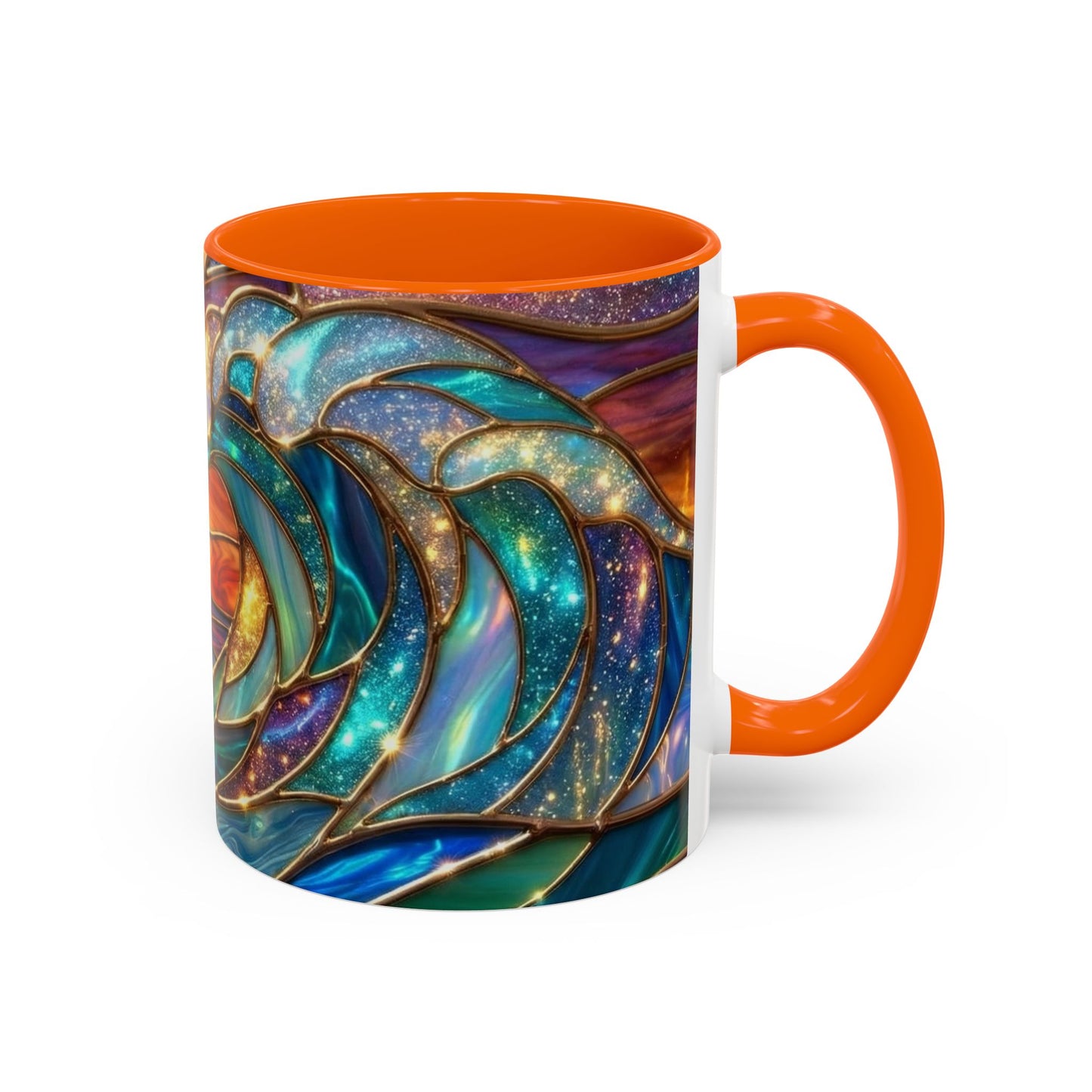 Stained Glass Wave Mug, Cosmic Ocean Coffee Cup, Celestial Sunrise Tea Mug, Surfer Beach Decor Gift, Starry Sea Art, Ocean Lover Cup