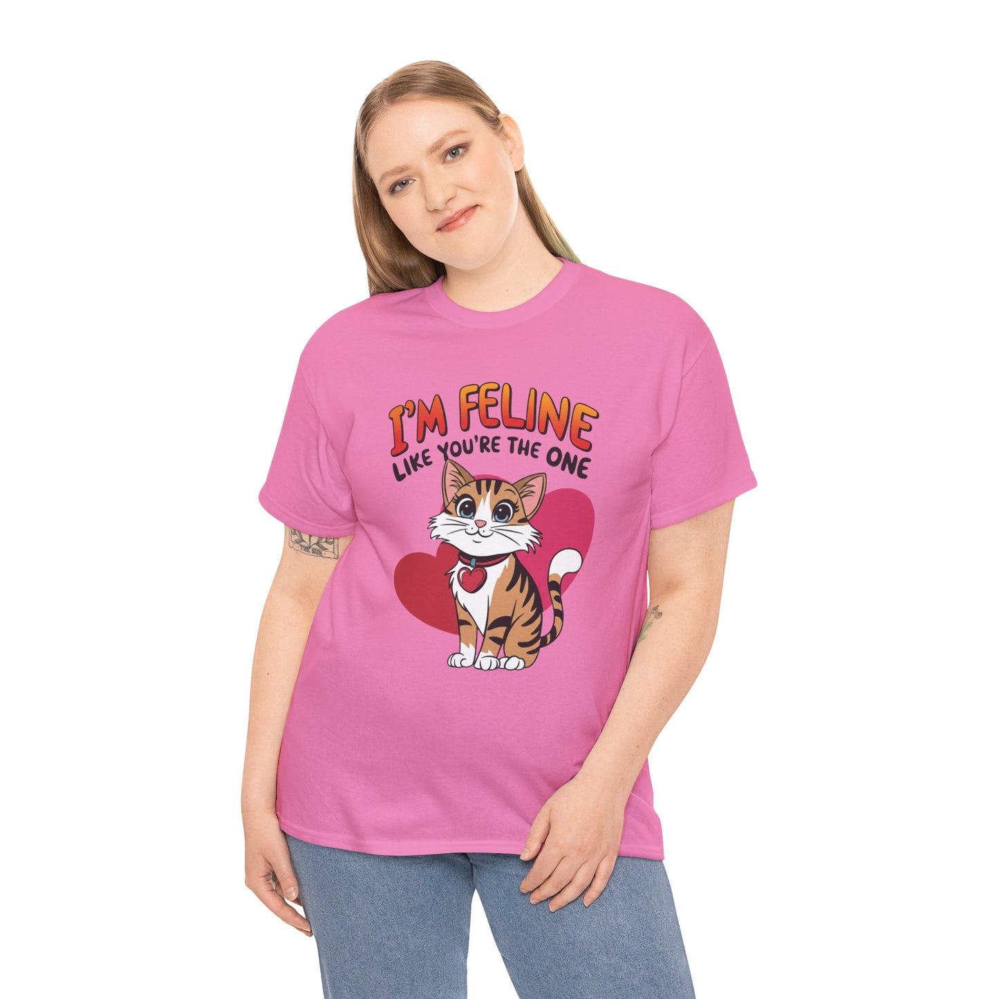 I’m Feline Like You’re The One Shirt, Cute Cat Valentine Tee, Funny Cat Love Graphic TShirt, Romantic Gift For Her Him, Cat Pun Shirt