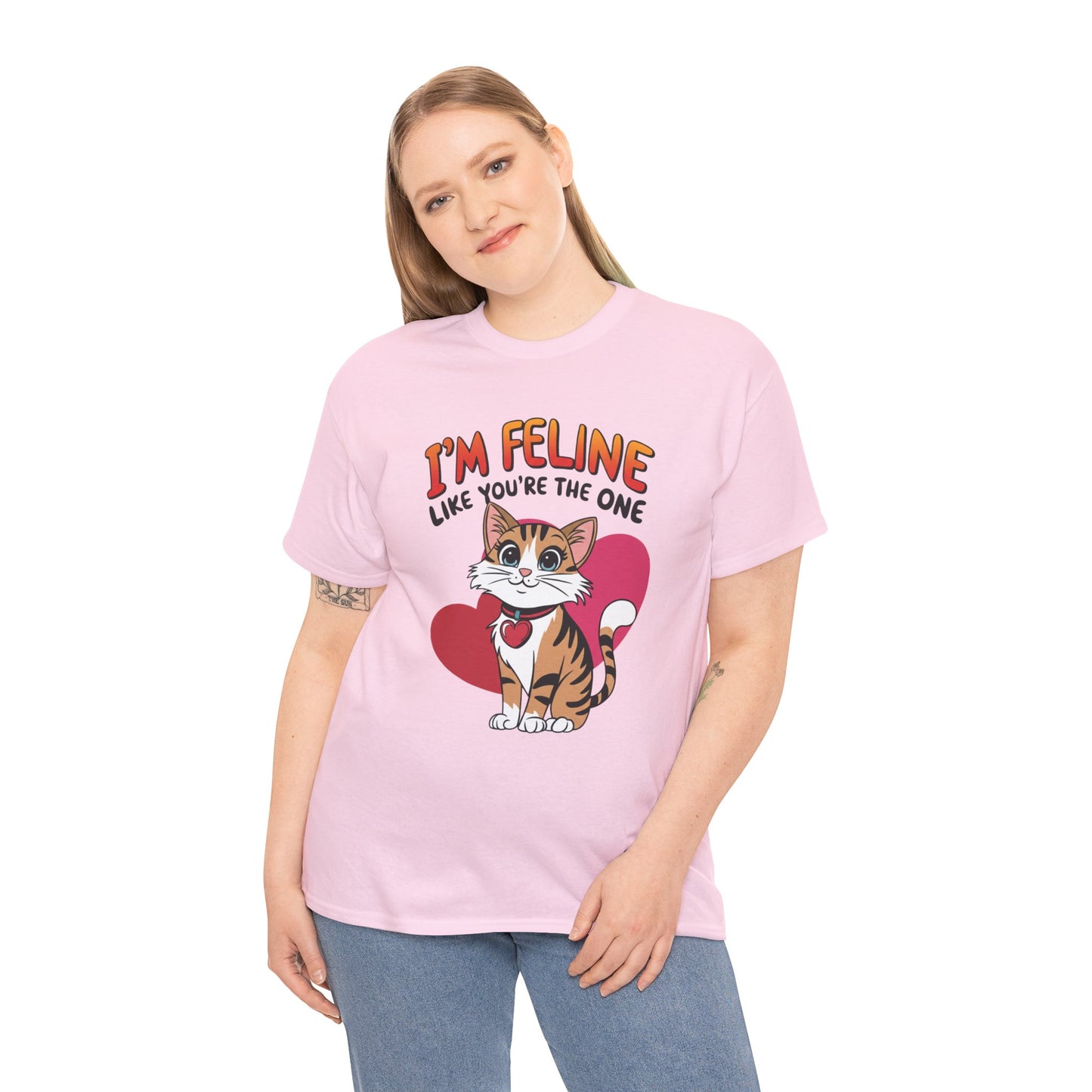I’m Feline Like You’re The One Shirt, Cute Cat Valentine Tee, Funny Cat Love Graphic TShirt, Romantic Gift For Her Him, Cat Pun Shirt