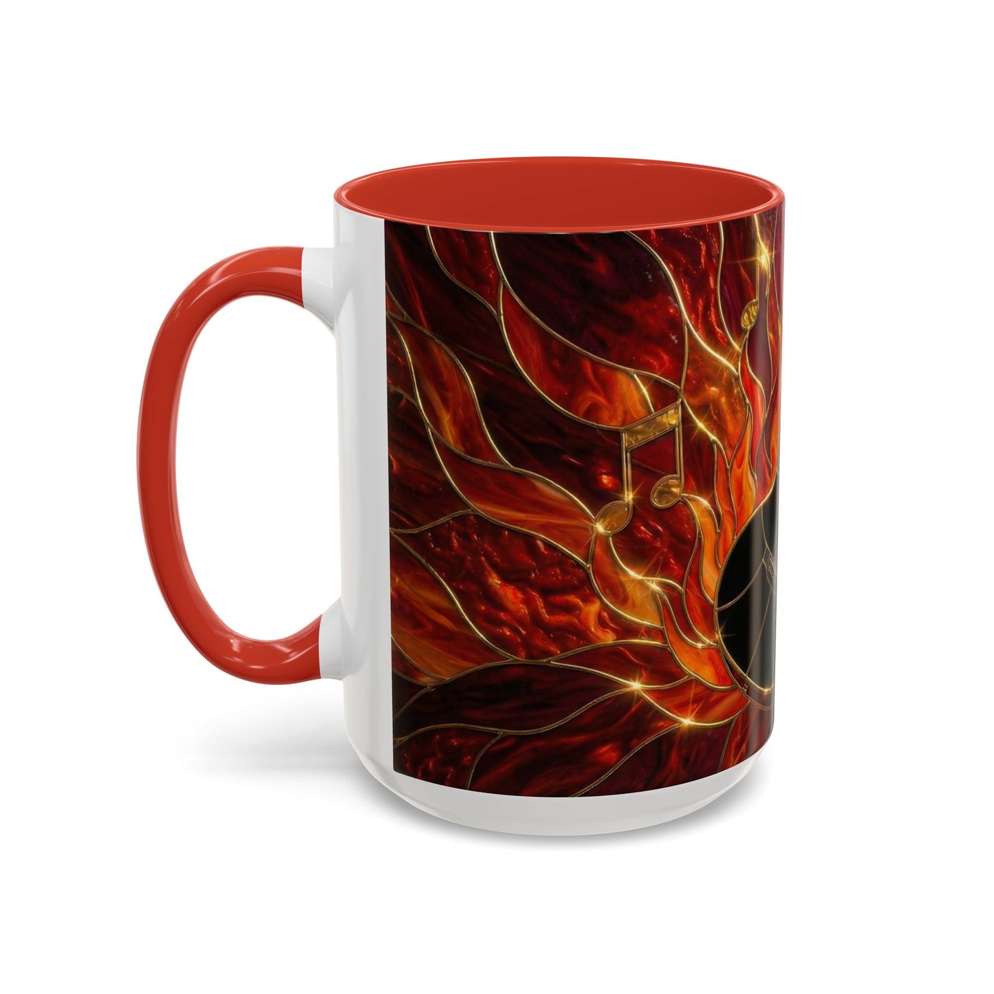 Stained Glass Guitar Mug, Fire Guitar Coffee Mug, Music Lover Gift Mug, Rock Guitar Art Cup, Musician Gift Mug, Guitar Lover Cup