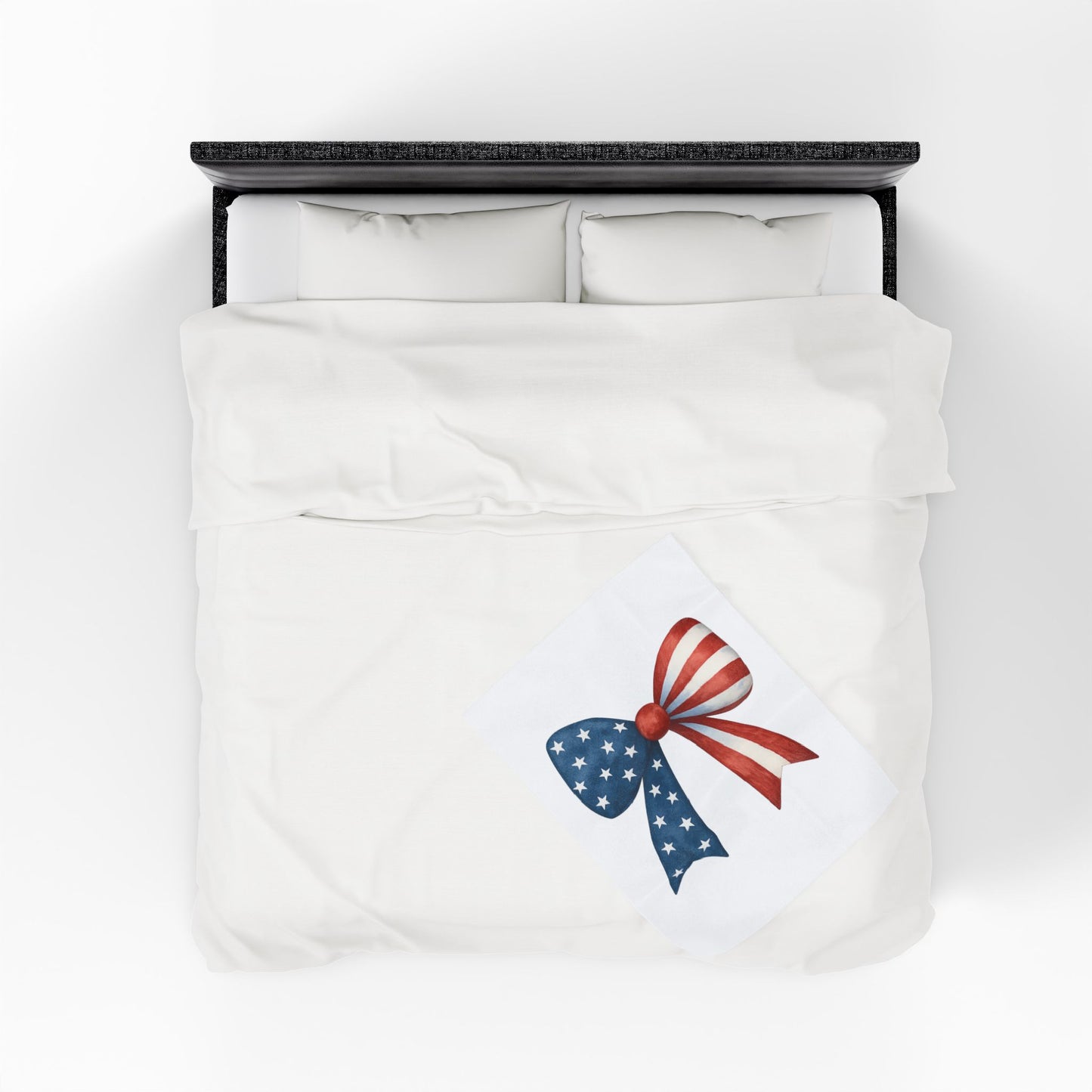 Patriotic Bow USA Blanket | 4th of July Throw | American Flag Blanket | USA Stars Stripes Decor | Cozy Fourth of July Gift | USA Home Decor