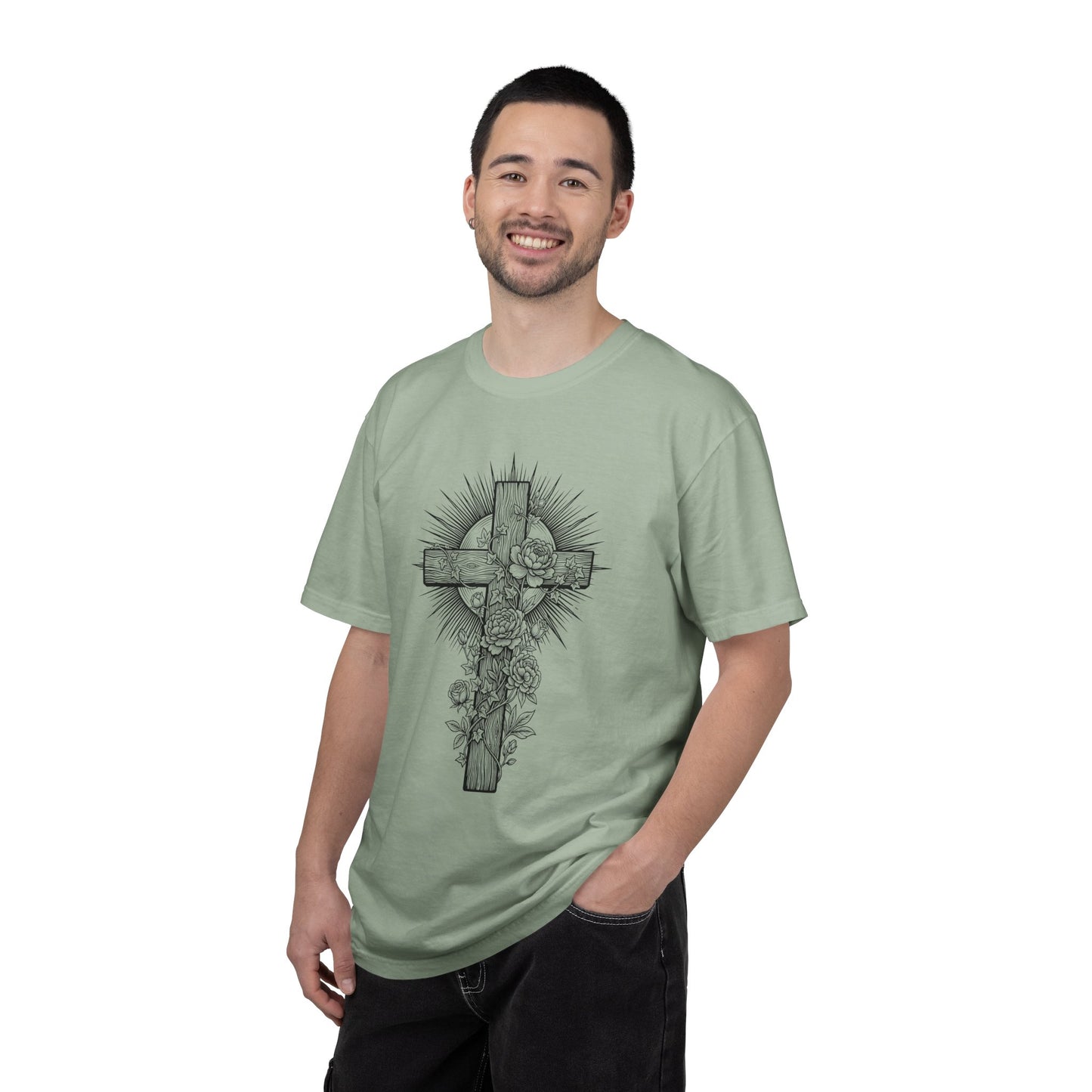Christian Floral Cross Shirt, Boho Faith T-Shirt, Religious Botanical Tee, Wildflower Jesus Shirt, Easter Apparel, Christian Gifts