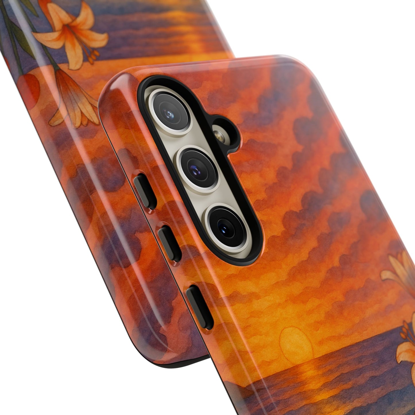 Samsung Case - Floral Ocean Sunset Watercolor Nautical Phone Case Beach Samsung Case Ocean Sunset Theme