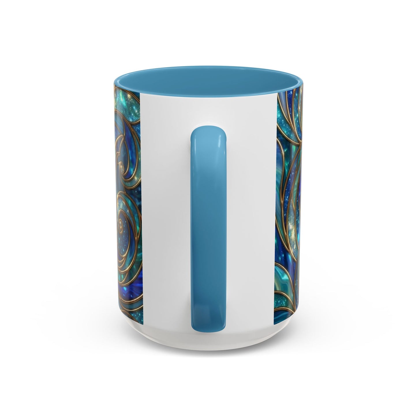 Stained Glass Shark Mug, Ocean Art Coffee Cup, Blue Shark Gift, Sea Life Ceramic Mug, Artistic Shark Design, Marine Lover Gift, Unique Ocean Mug