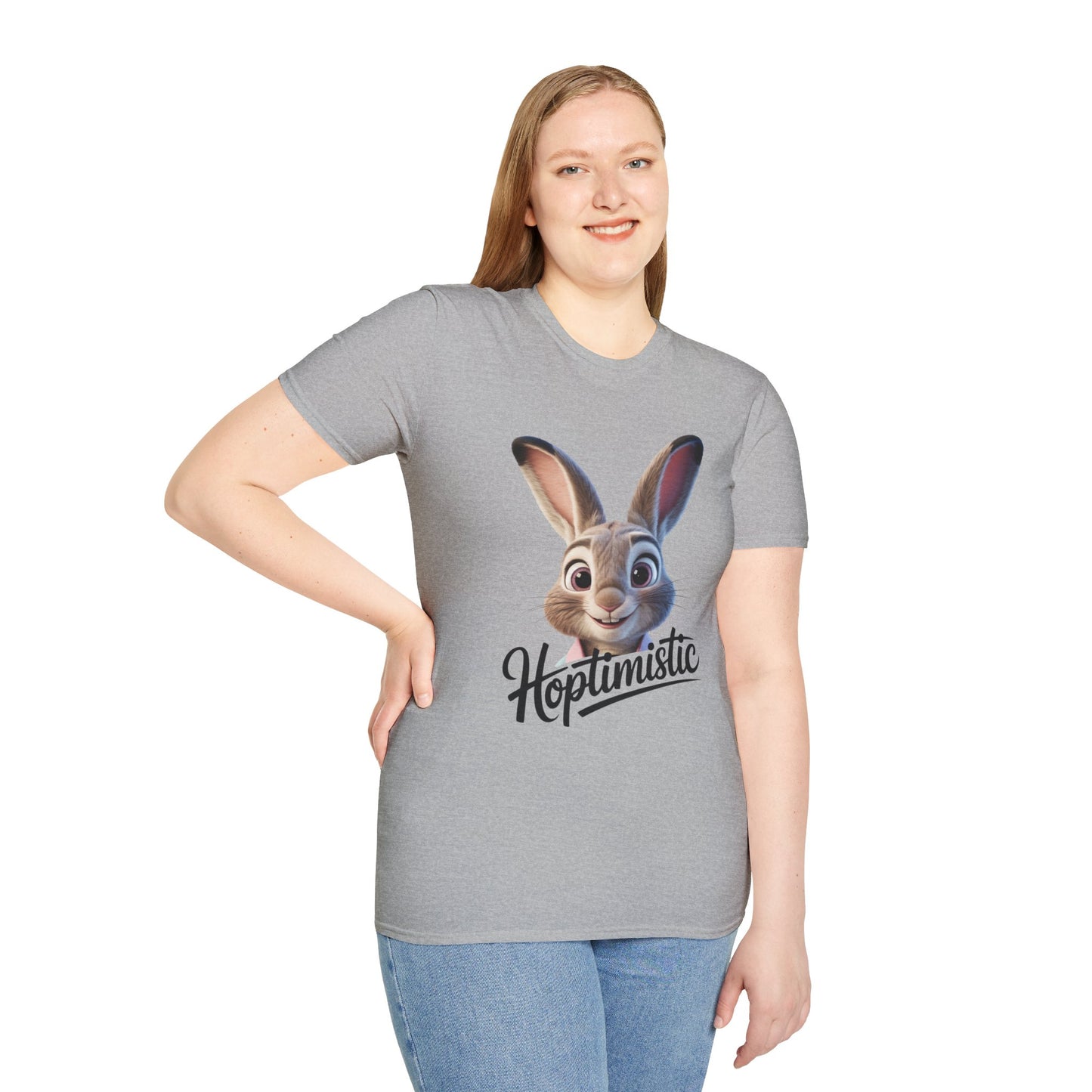 Hoptimistic Bunny T-Shirt, Cute Rabbit Pun Shirt, Positive Quote Tee, Animal Lover Gift, Funny Motivational Top, Easter Or Everyday Wear