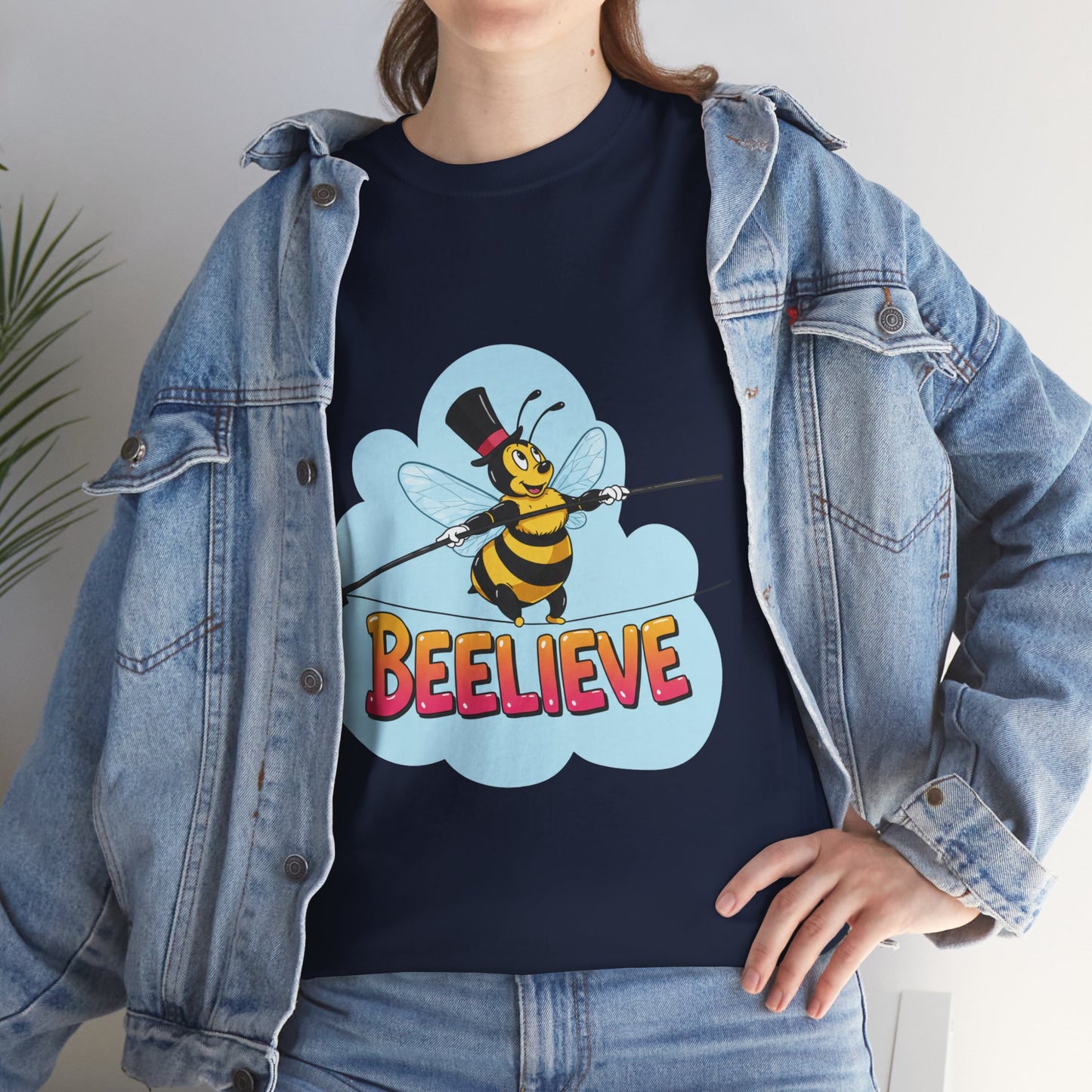 “Beelieve” Bee Pun T‑Shirt | Cute Bee Graphic Tee | Inspirational Pun Shirt | Funny Nature Lover Gift | Bee Belief Positive Vibes Tee