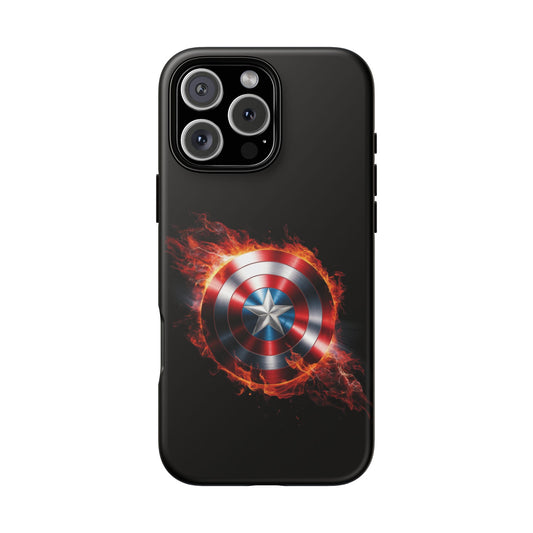 iPhone Case - Captain America Shield in Flames