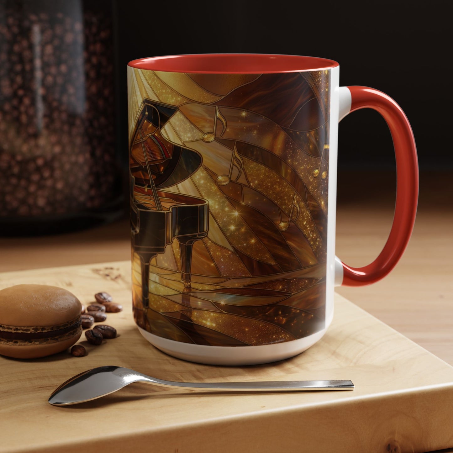 Stained Glass Piano Mug, Grand Piano Coffee Mug, Music Lover Gift Mug, Musician Art Mug, Classical Music Gift, Piano Lover Cup