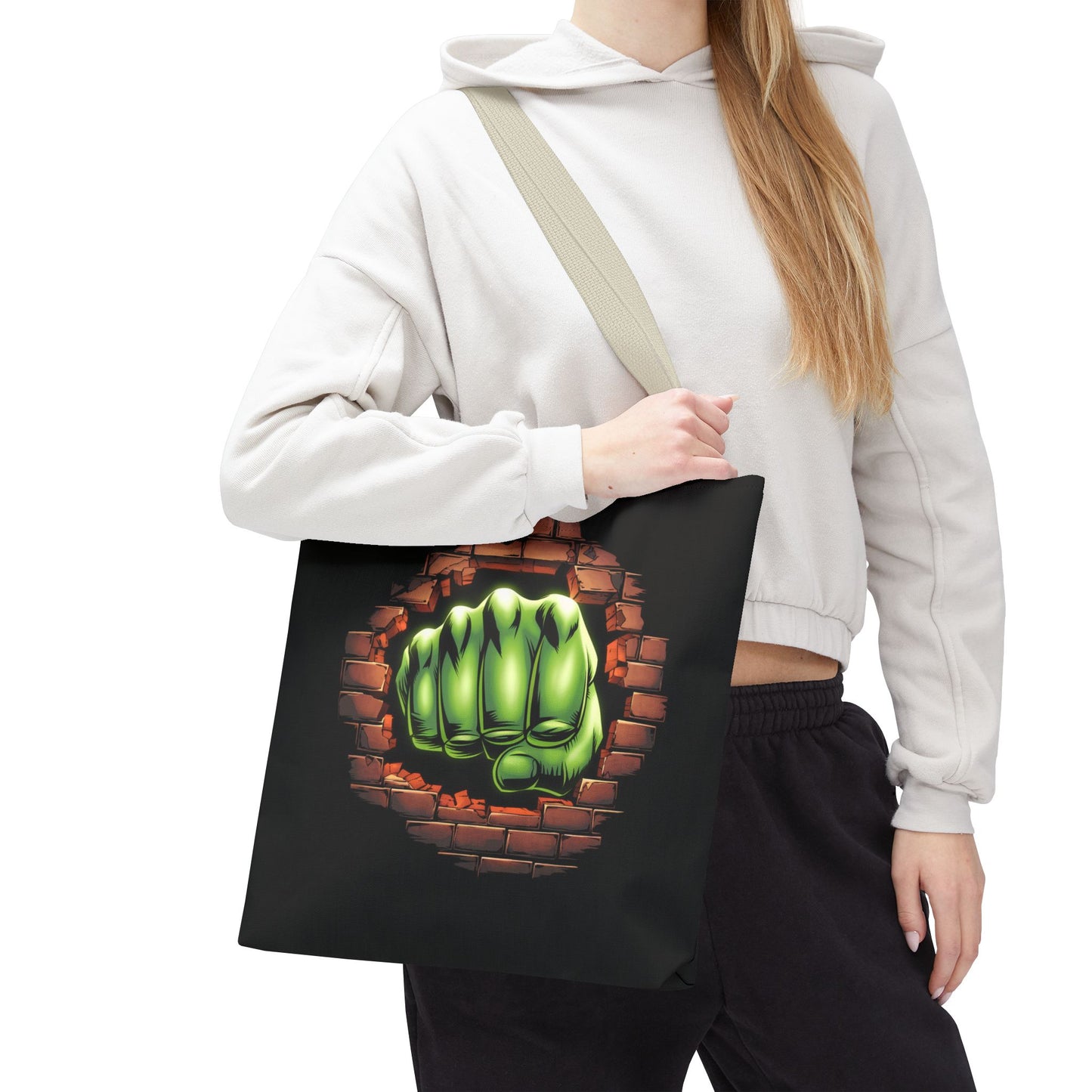 Green Fist Tote Bag, Comic Book Bag, Geeky Gift, Tote for Geeks, Reusable Bag