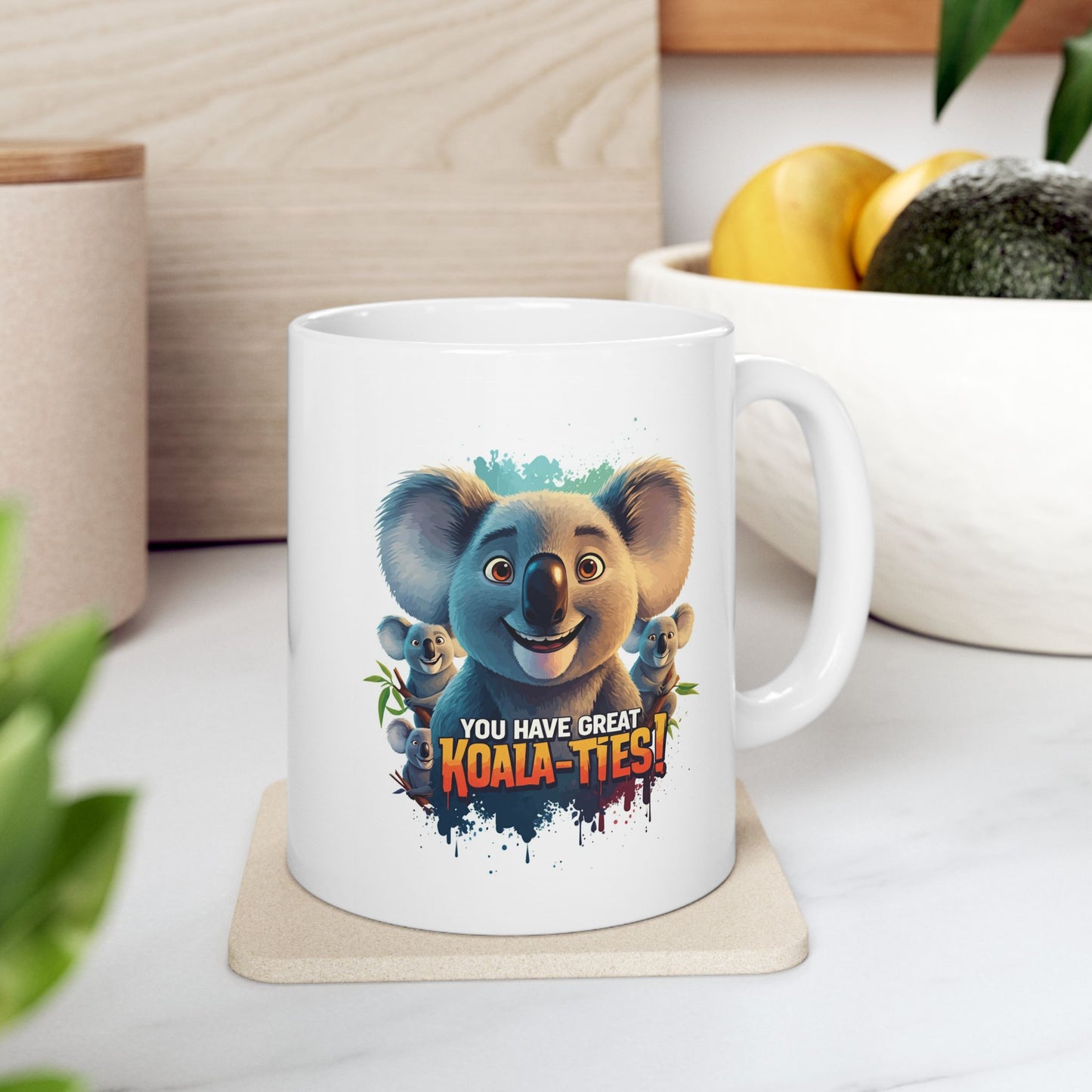 You Have Great Koala-ties Mug | Cute Koala Pun Coffee Cup | Animal Lover Gift | Koala Christmas Stocking Stuffer | Cute Punny Mug