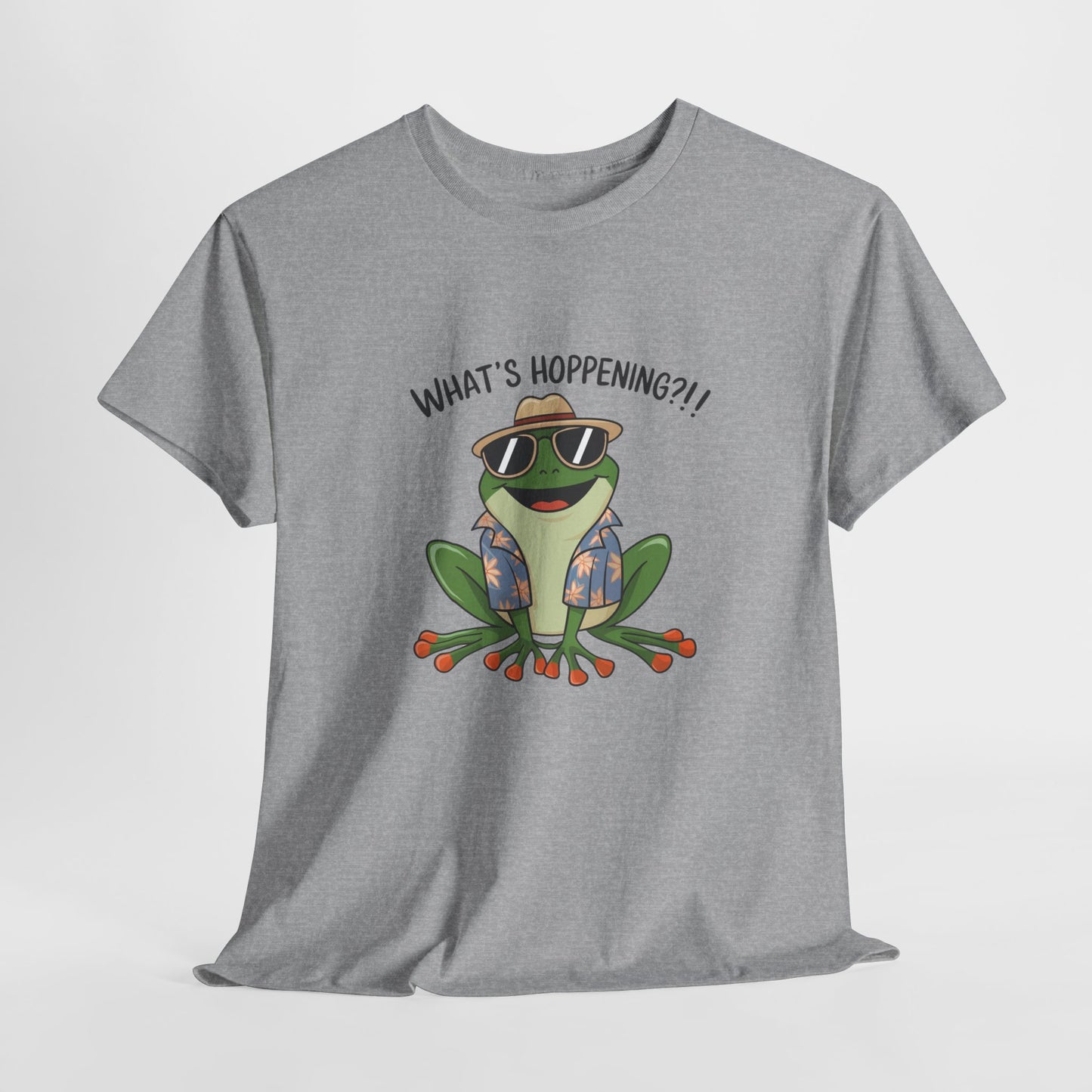 Funny Frog Shirt | What’s Hoppening T-Shirt | Cool Frog Graphic Tee | Amphibian Dad Joke Shirt | Cottagecore Animal Lover Gift