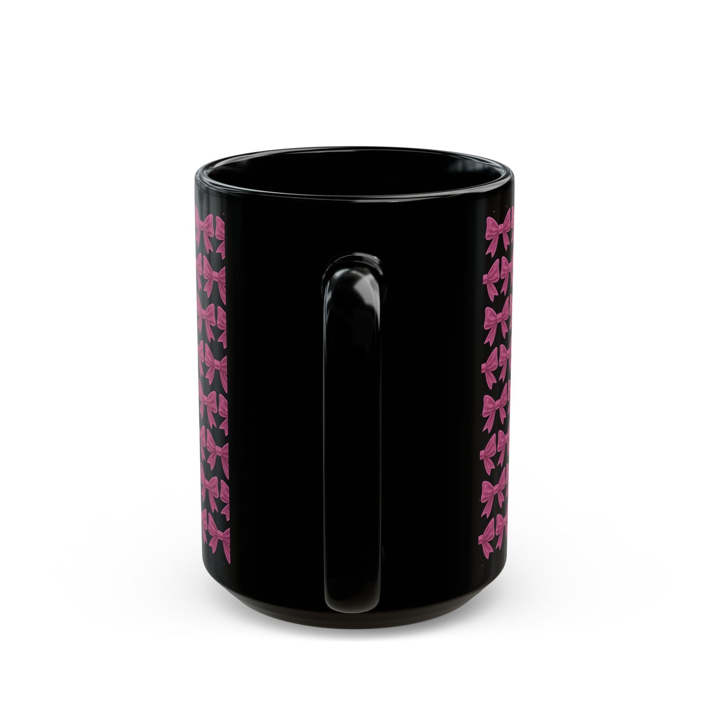 Black Bow Pattern Mug, Pink Bow Aesthetic Mug, Coquette Coffee Mug, Girly All Over Bow Cup, Cute Trendy Mug, Gift For Her