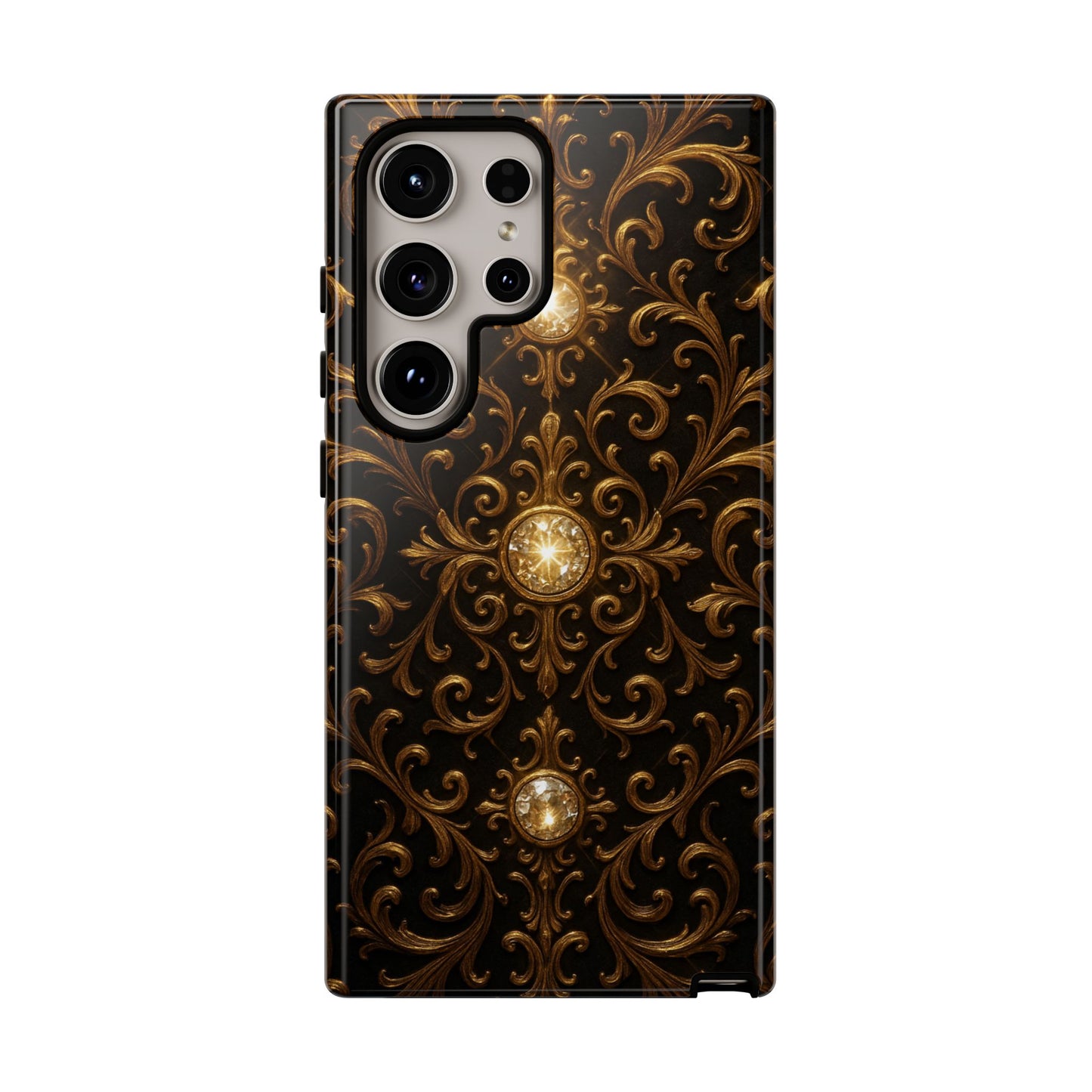 Luxury Baroque Samsung Case – Elegant Gold Ornate Floral Phone Cover for Galaxy