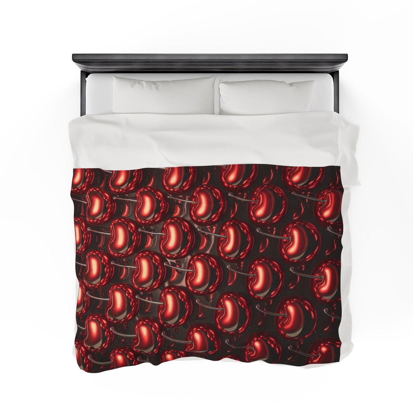 Plush Blanket with Shiny Cherry Design