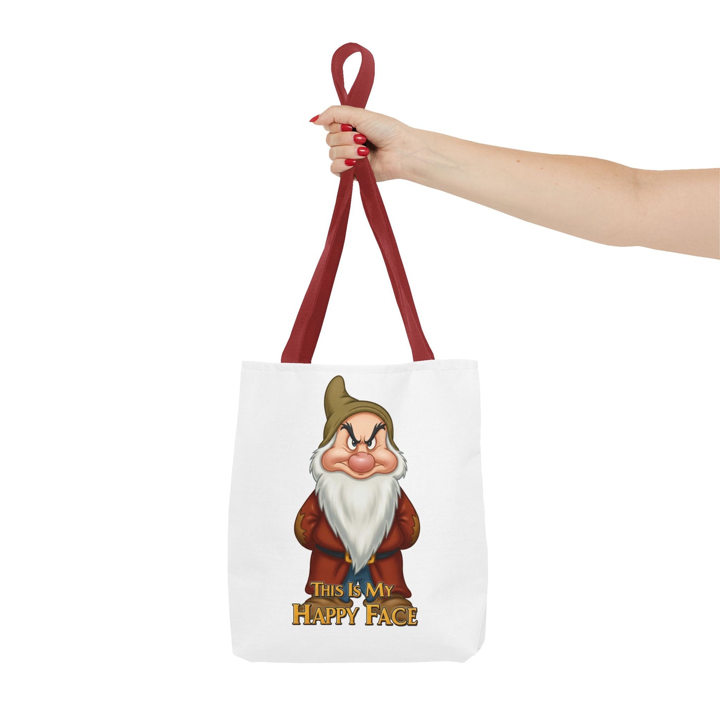 Grumpy Dwarf Tote Bag - "This Is My Happy Face"