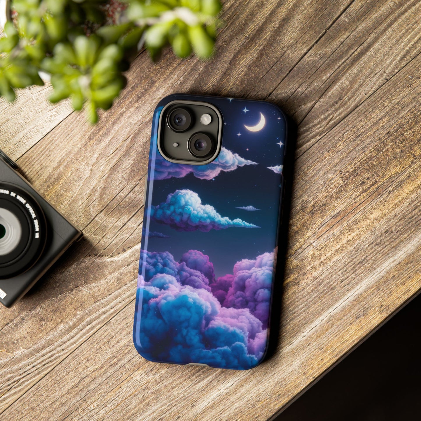 Dreamy Clouds & Moon Tough iPhone Case
