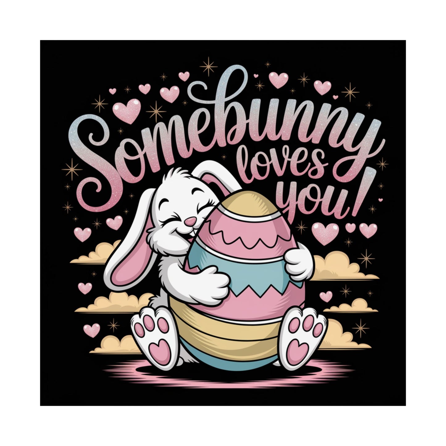 Poster Somebunny Loves You Easter Bunny Poster Easter Decor Easter Wall Art