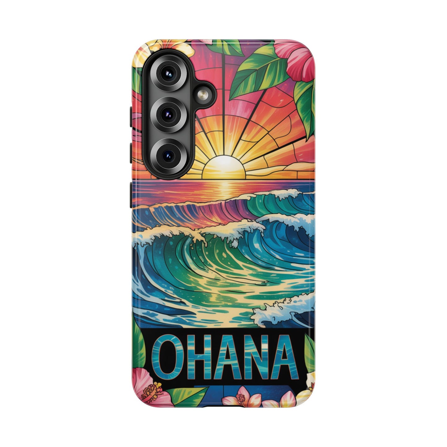 Samsung Galaxy Case Ohana Hawaiian Wave Phone Cover Sunset Tropical Beach Art Protective Case Gift for Samsung Lovers