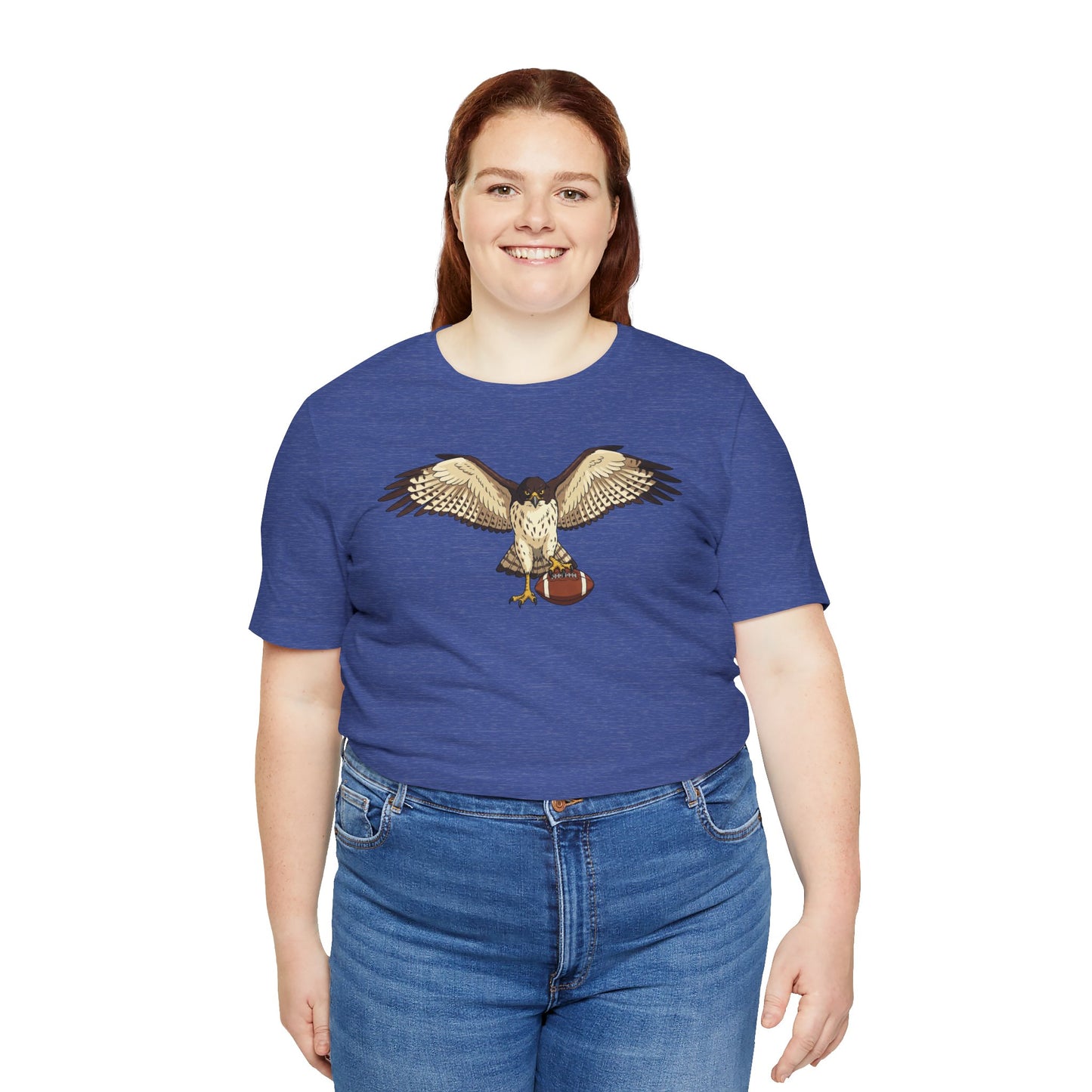 Hawk Football Shirt, Hawk Holding Football T Shirt, Football Mascot Tee, Bird Of Prey Shirt, Sports Fan Gift, Game Day Hawk Tee