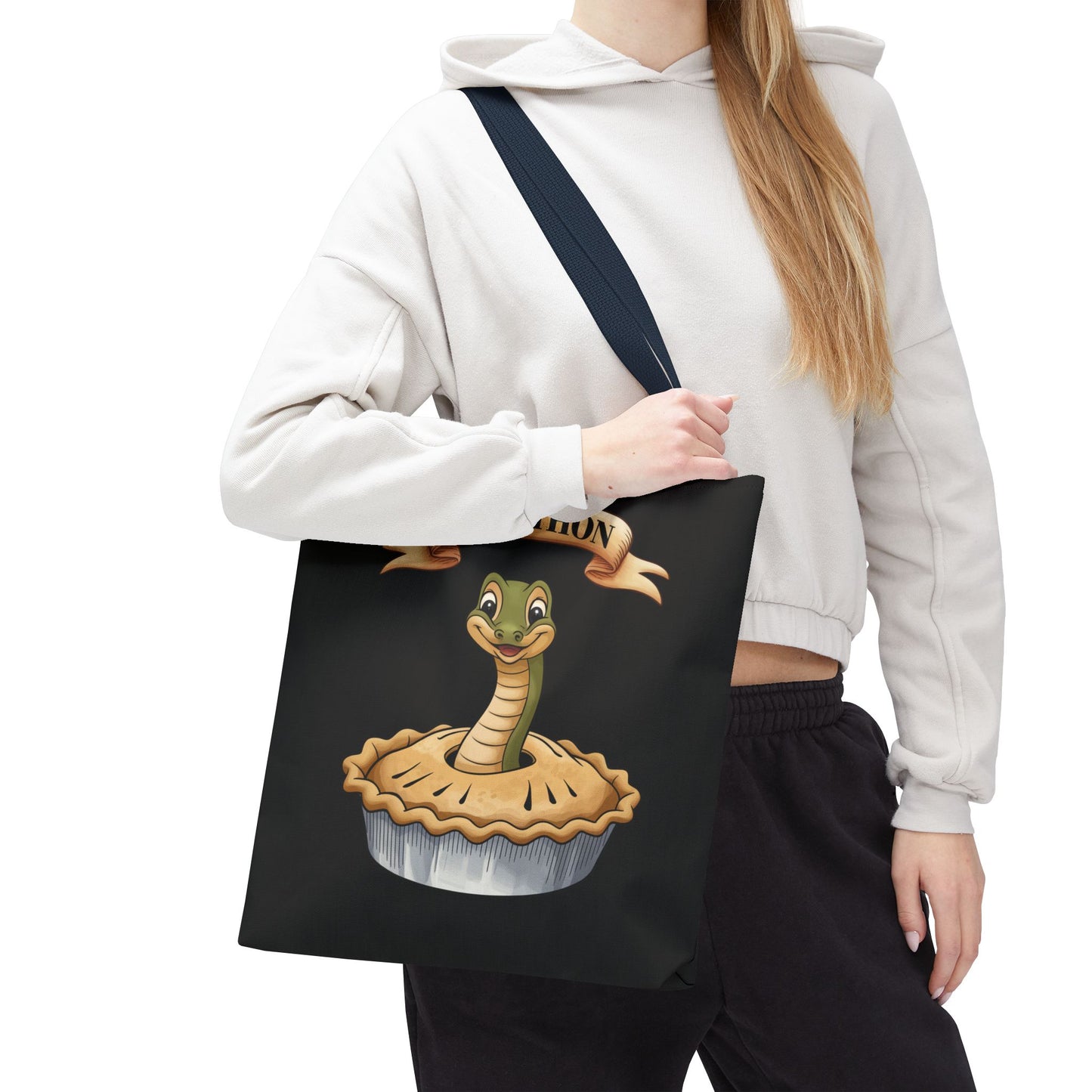 Funny Tote Bag with Snake Joke - Pie-Thon