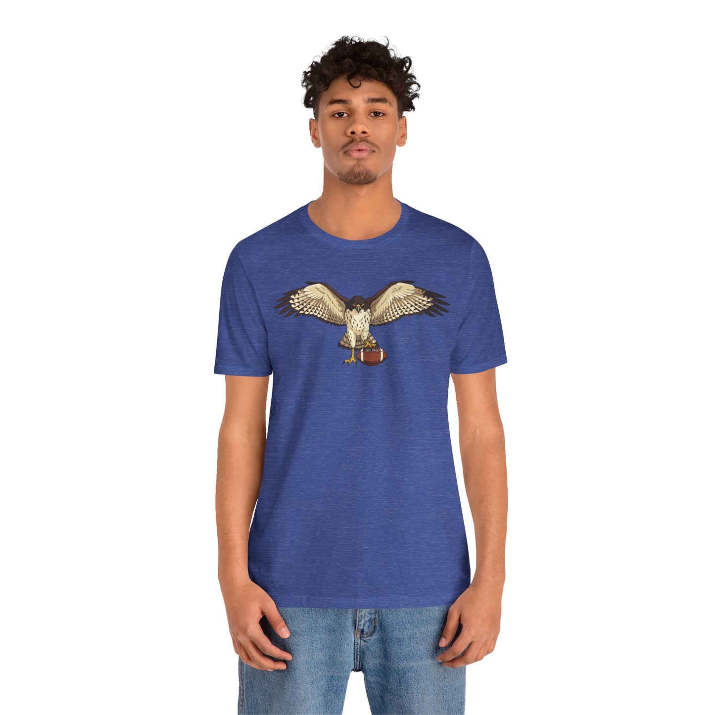 Hawk Football Shirt, Hawk Holding Football T Shirt, Football Mascot Tee, Bird Of Prey Shirt, Sports Fan Gift, Game Day Hawk Tee