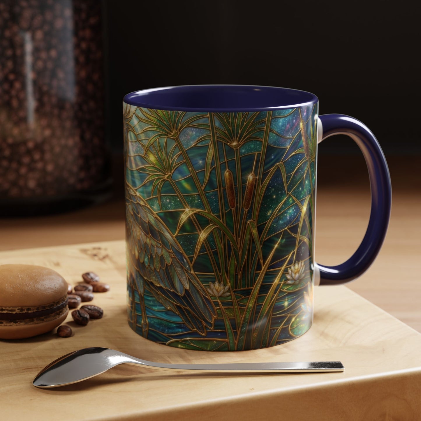 Shoebill Stork Mug, Stained Glass Bird Art, Prehistoric Animal Gift, Swamp Nature Coffee Cup, Galaxy Night, Ornithology Lover Present
