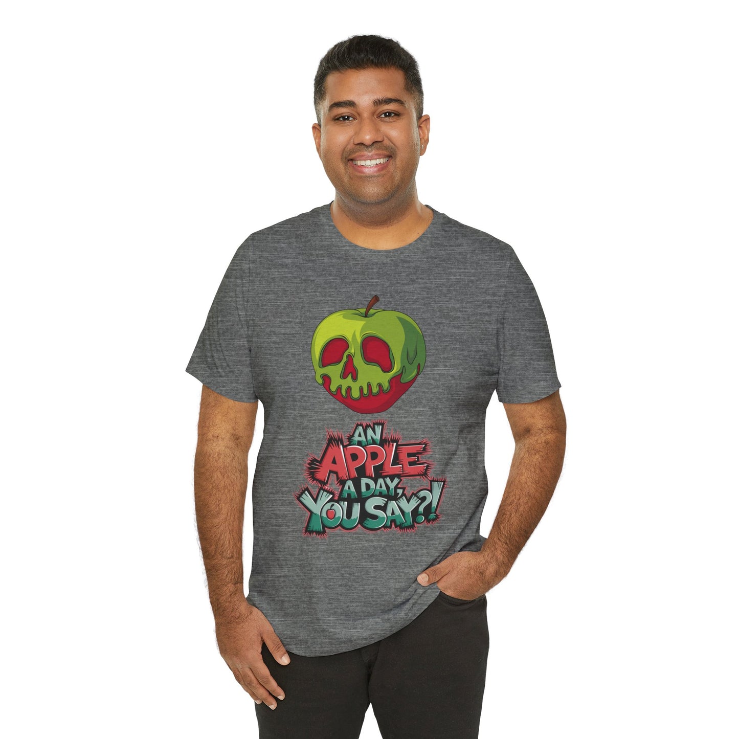 Funny Apple Skull Shirt – An Apple A Day You Say? – Grunge Fruit Tee – Y2K Nostalgia T‑Shirt – Gift for Fruit Lovers
