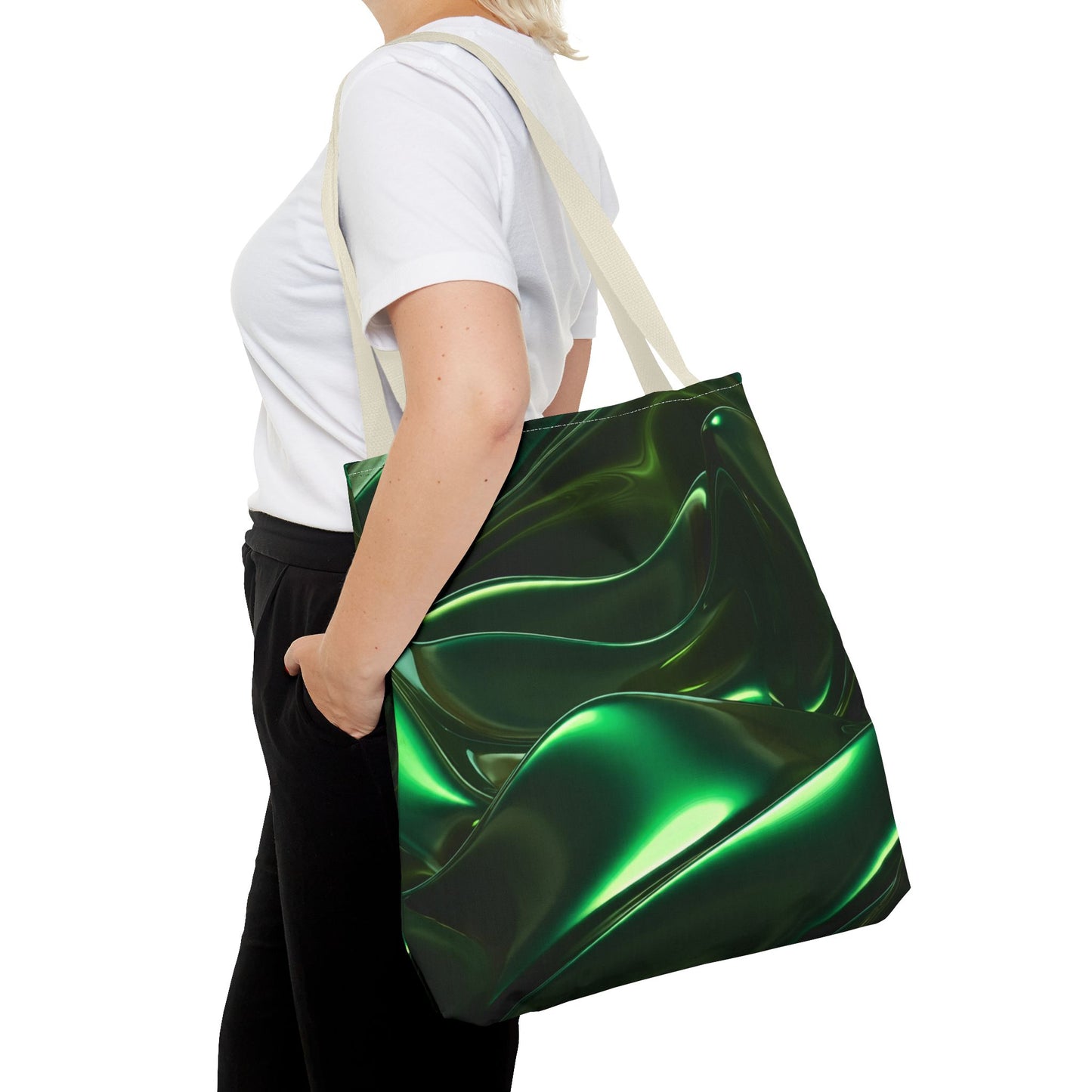 Green Metallic Tote Bag