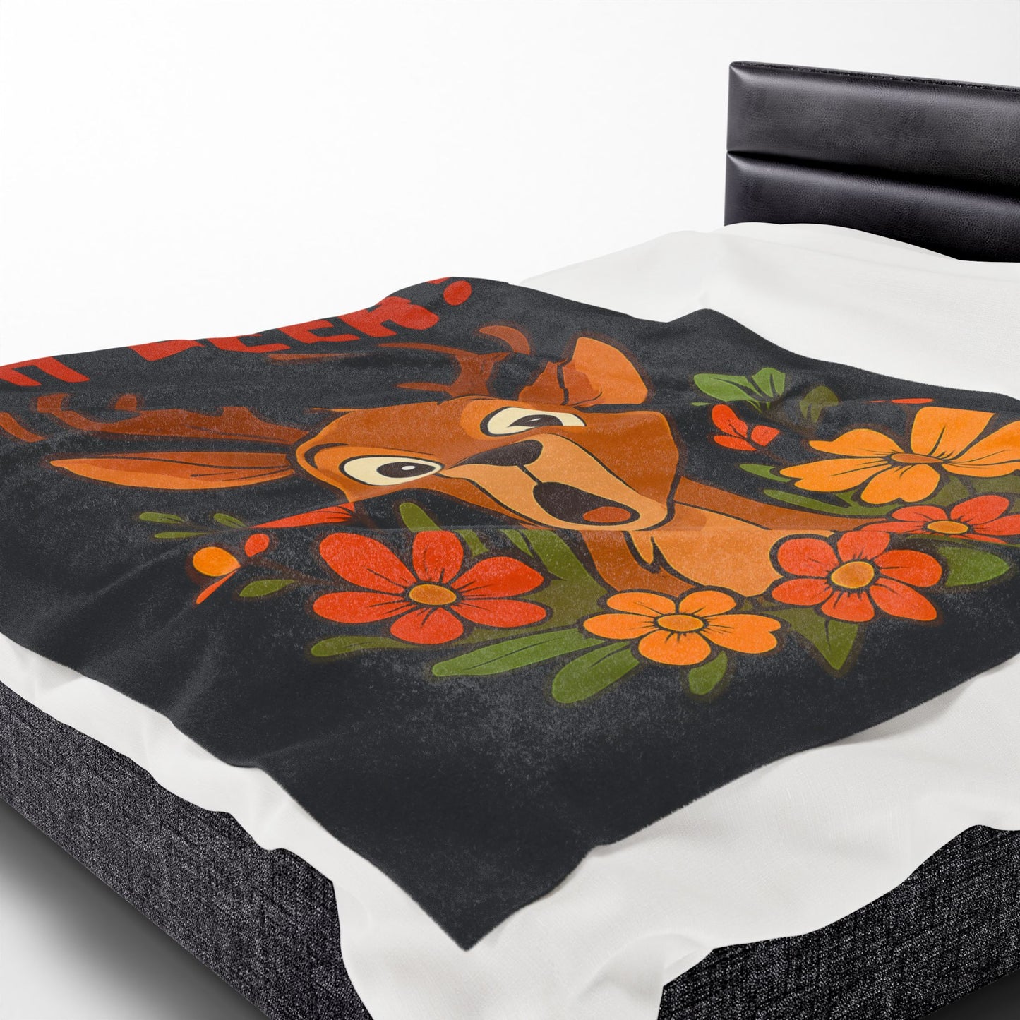 Plush Blanket - Startled Deer Oh Deer Design Wildlife Decor Deer Throw Animal Decor
