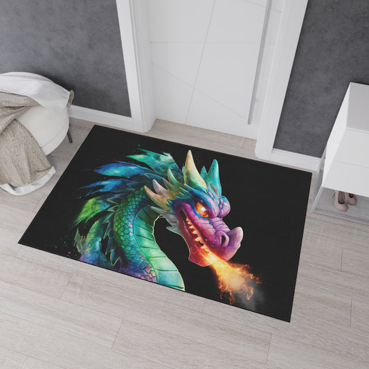 Heavy Duty Dragon Floor Mat | Colorful Fantasy Dragon Entrance Rug | Non‑Slip Home Décor Gift for Dragon Lovers