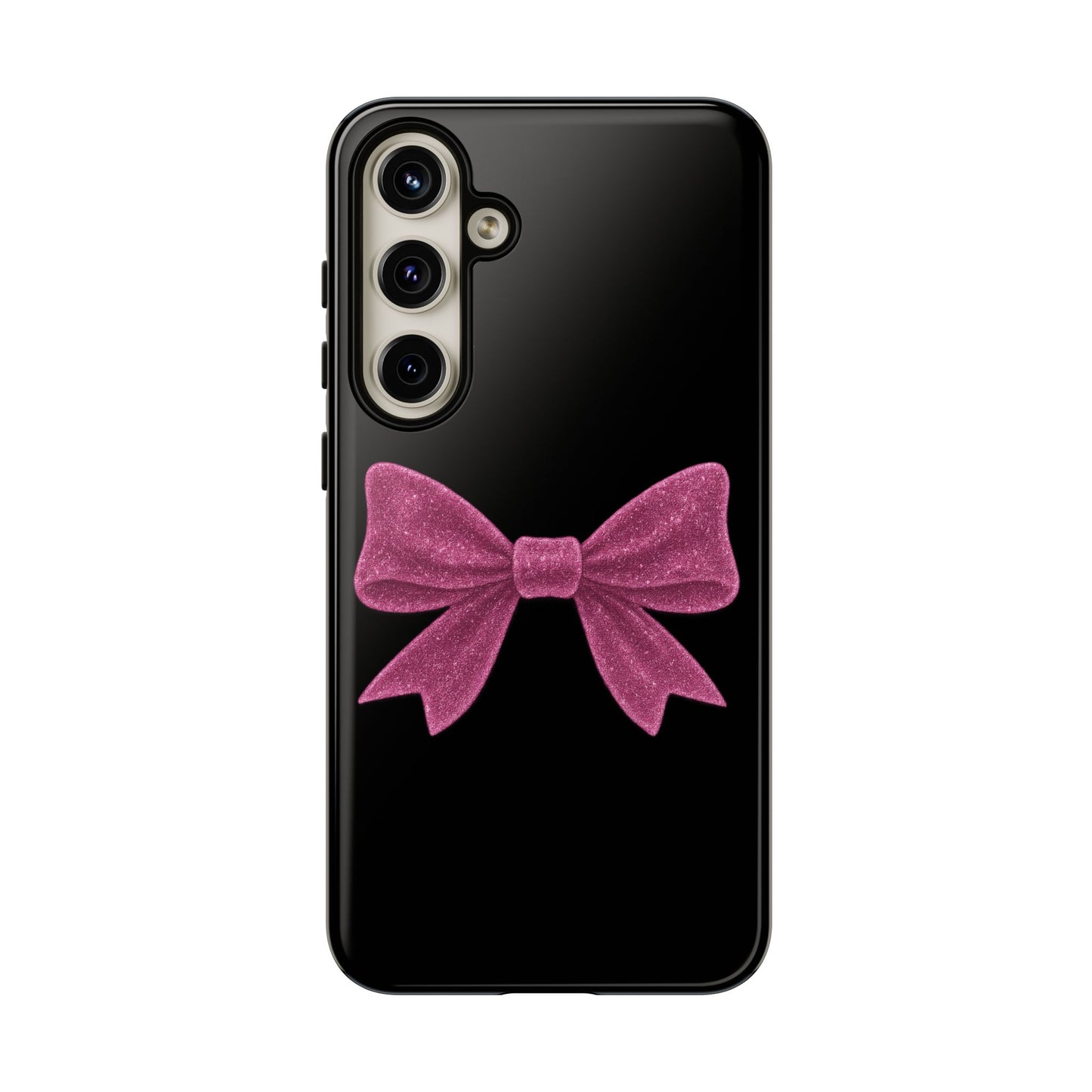 Pink Glitter Bow Samsung Case – Coquette Aesthetic Phone Cover – Girly Glossy Galaxy Case – Cute Soft Girl Tech Accessory – Kawaii Gift Idea