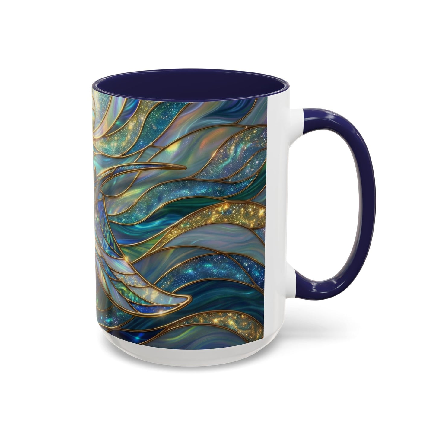 Stained Glass Manta Ray Mug, Ocean Coffee Cup, Manta Ray Art Mug, Nautical Gift, Coastal Decor Mug, Marine Life Coffee Cup